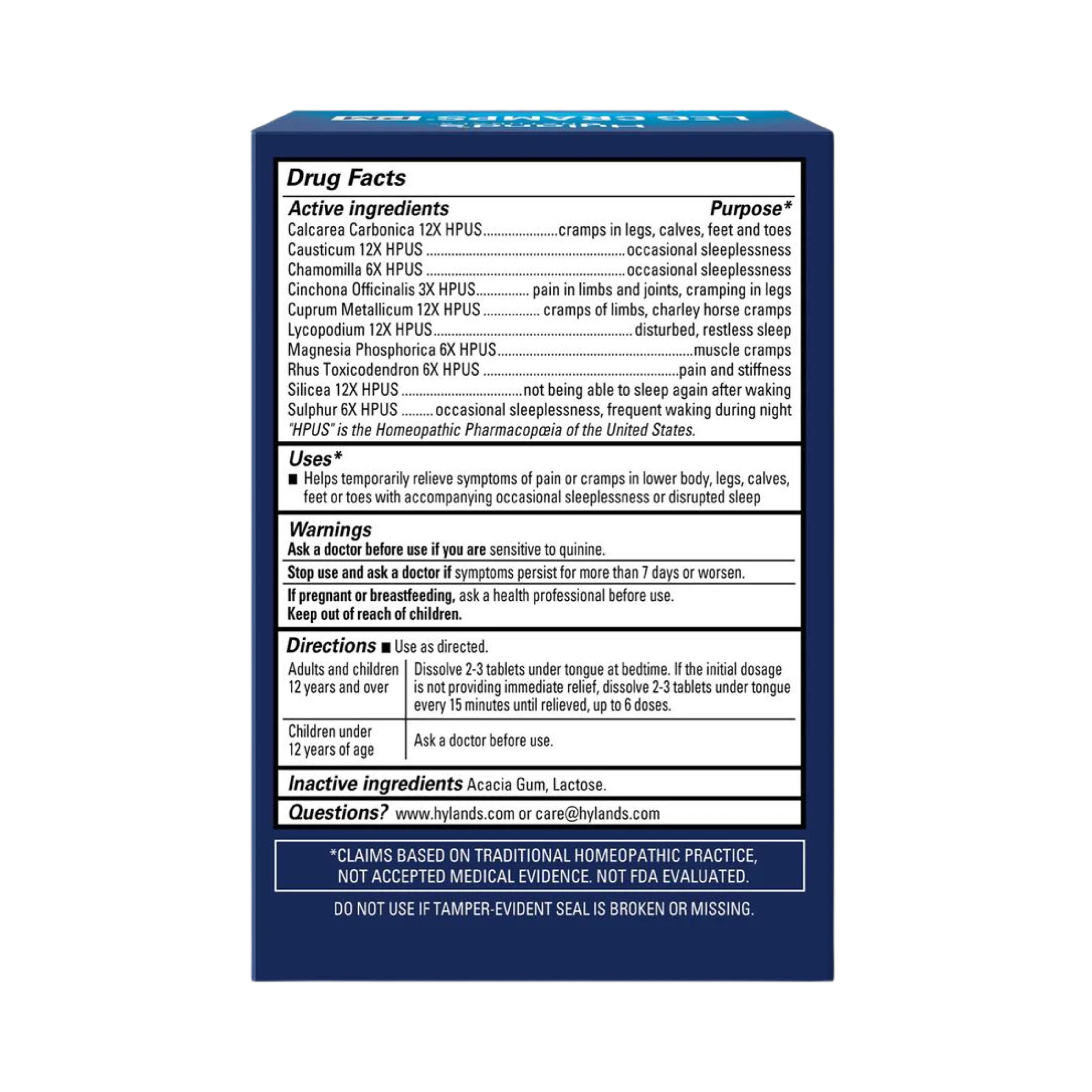 Hyland's Naturals, Leg Cramps PM, 50 Quick-Dissolving Tablets