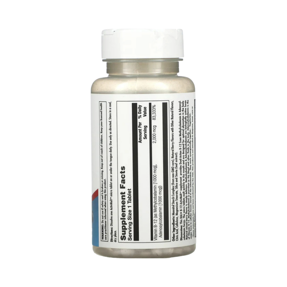 KAL, B-12 Methylcobalamin & Adenosylcobalamin, Mixed Berry, 2,000 Mcg, 60 Micro Tablets