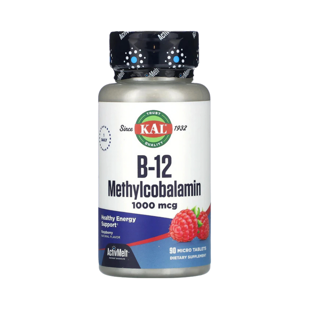KAL, B-12 Methylcobalamin, Raspberry, 1,000 Mcg, 90 Micro Tablets