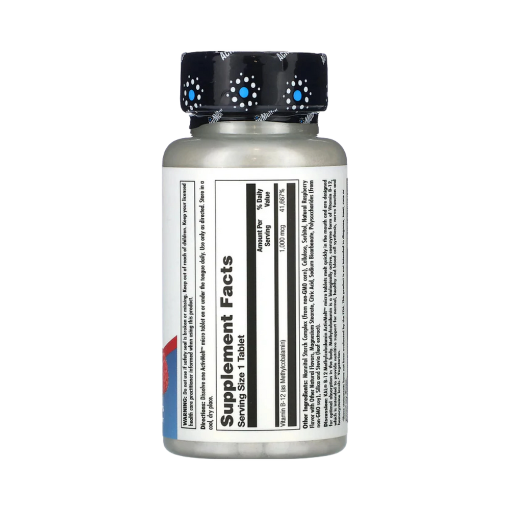 KAL, B-12 Methylcobalamin, Raspberry, 1,000 Mcg, 90 Micro Tablets