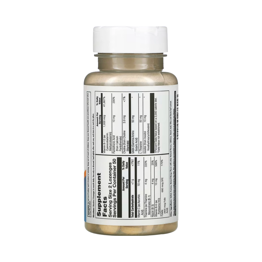 KAL, GABA L-Theanine Stress B, Mango Tangerine, 100 Lozenges