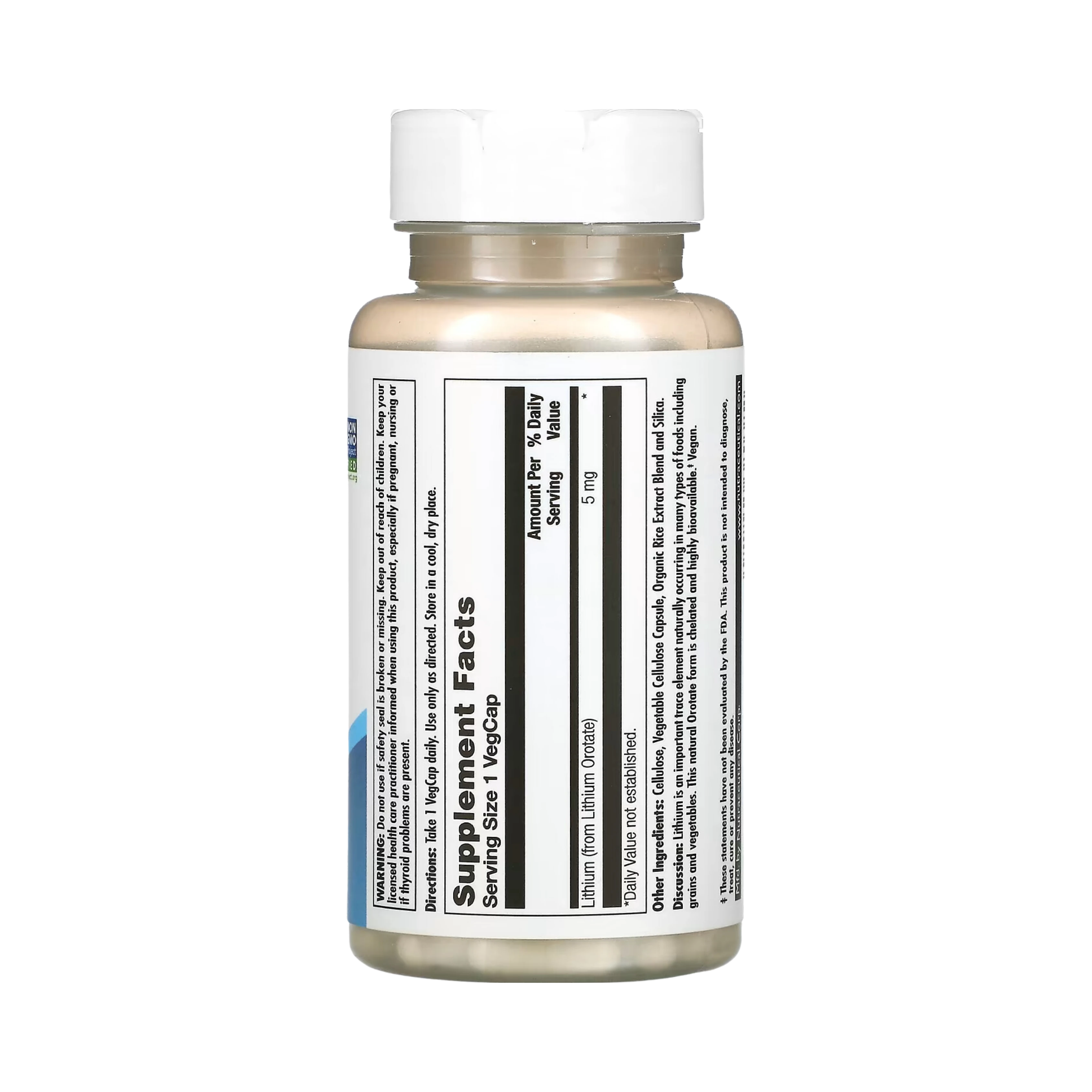 KAL, Lithium Orotate, 5 mg, 60 VegCaps