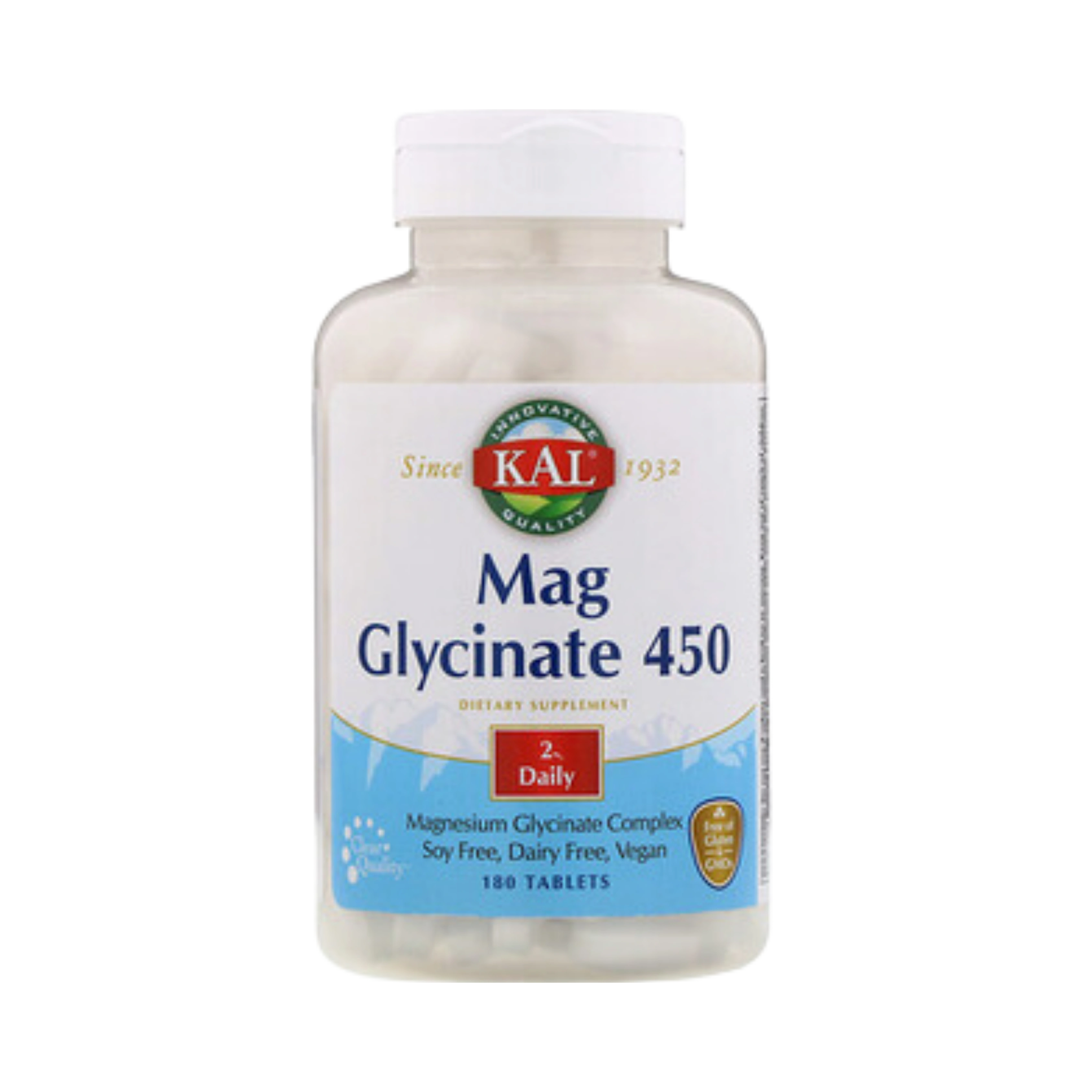 KAL, Magnesium Glycinate, 450 mg, 180 Tablets