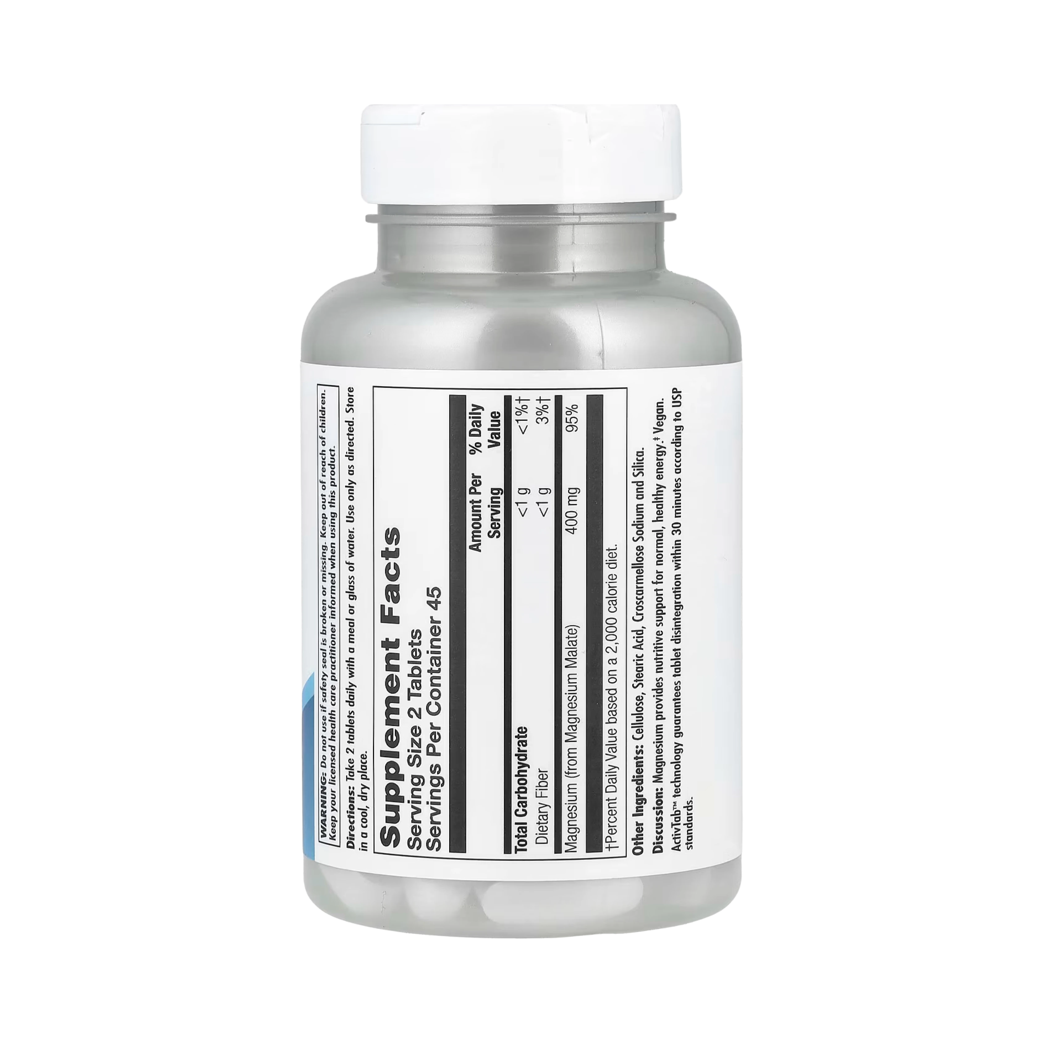 KAL, Magnesium Malate 400, 90 Tablets