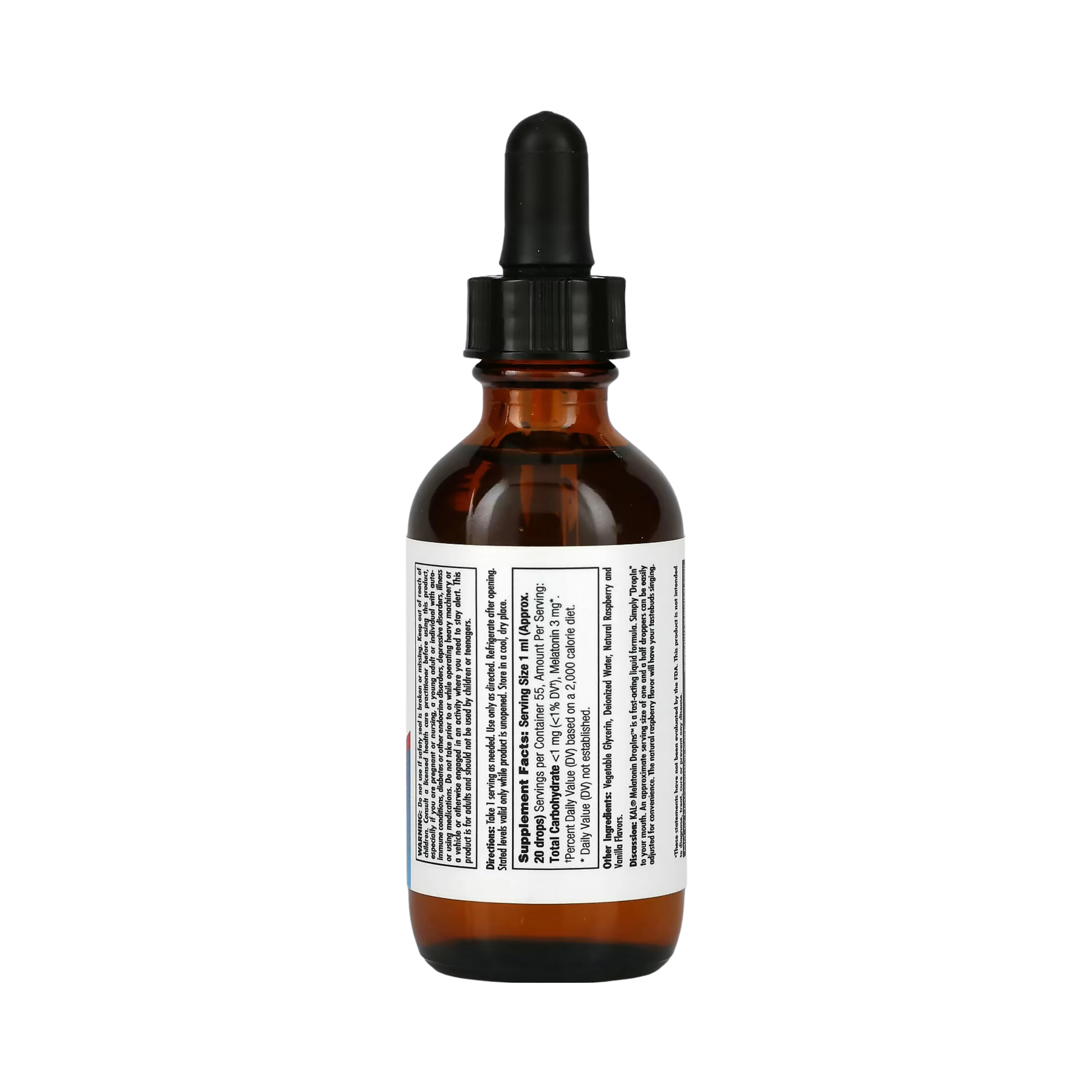 KAL, Melatonin, Raspberry, 3 Mg, 1.85 Fl Oz