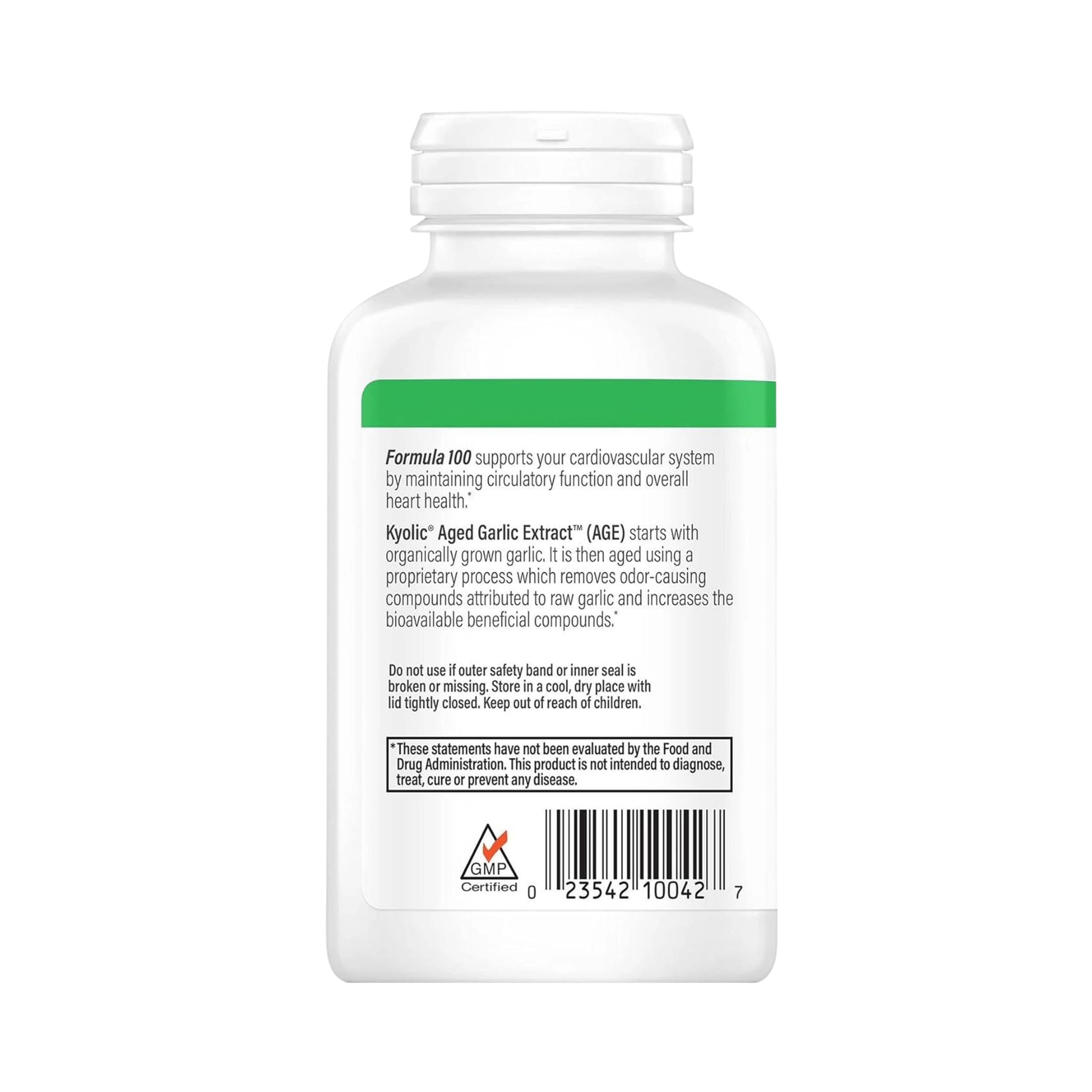 Kyolic, Aged Garlic Extract, Cardiovascular Health, Original, Formula 100, 100 Tablets