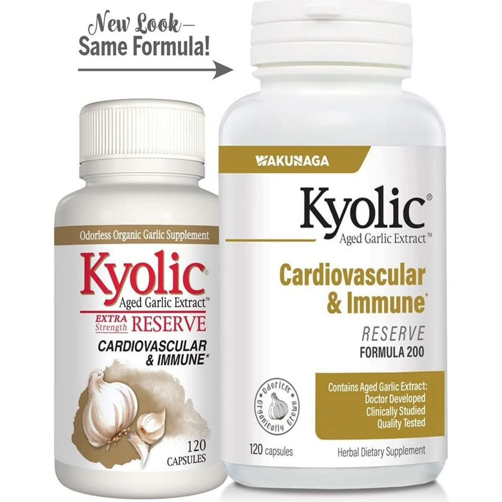 Kyolic, Aged Garlic Extract, Cardiovascular & Immune, Reserve Formula 200, 120 Capsules