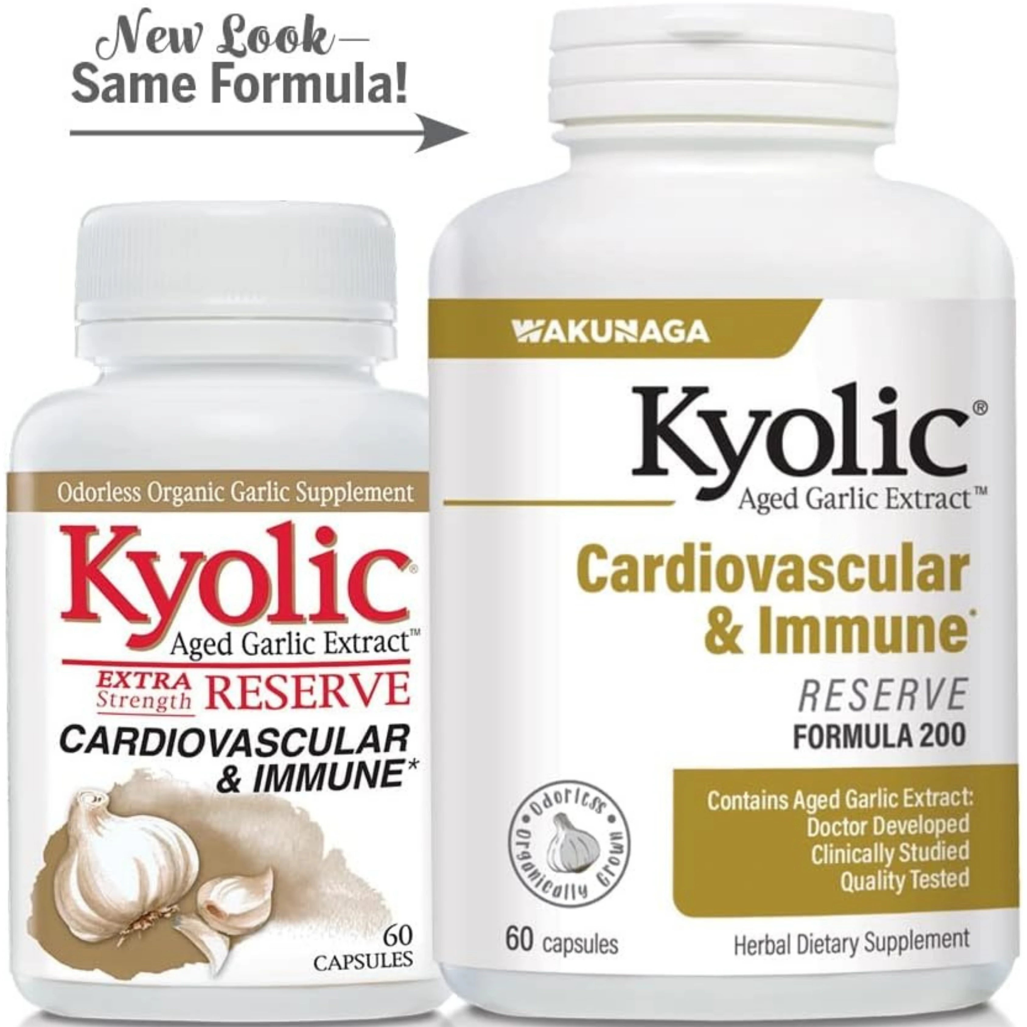 Kyolic, Aged Garlic Extract, Cardiovascular & Immune, Reserve Formula 200, 60 Capsules