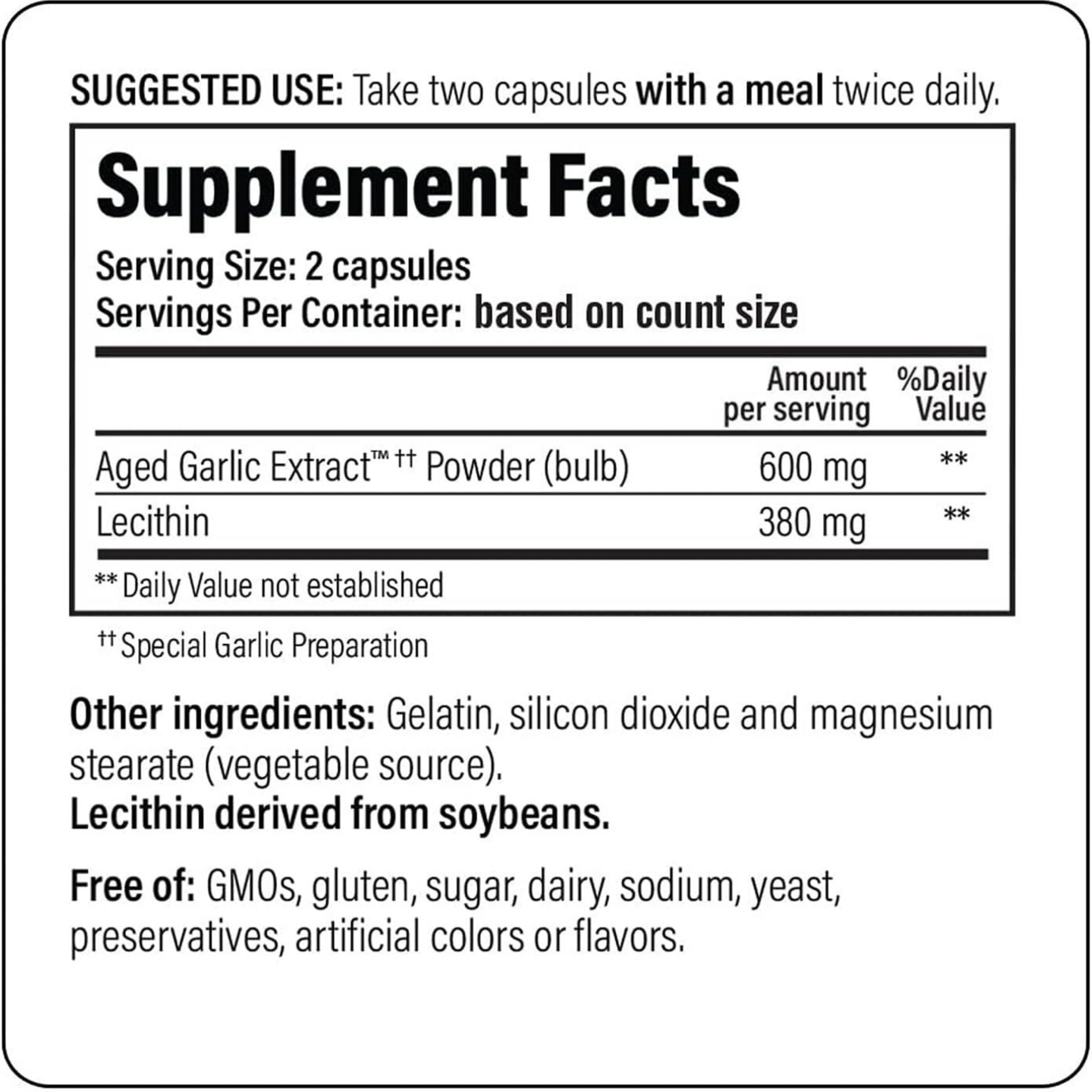 Kyolic, Aged Garlic Extract, Cholesterol Health with Lecithin, Formula 104, 100 Capsules