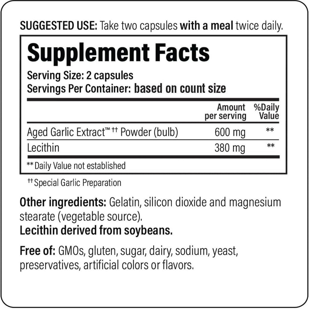 Kyolic, Aged Garlic Extract, Cholesterol Health with Lecithin, Formula 104, 100 Capsules