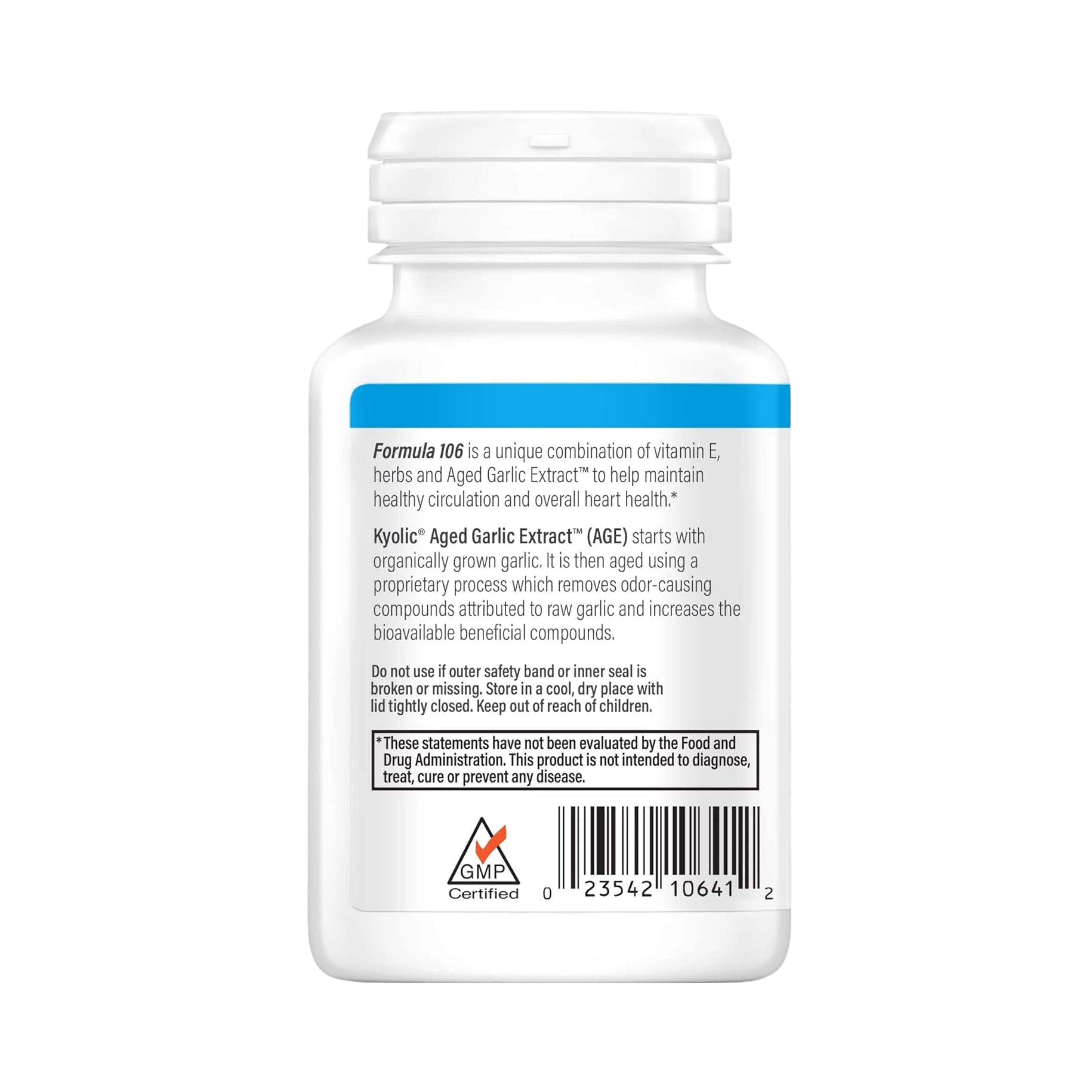 Kyolic, Aged Garlic Extract, Circulation Health,  Formula 106, 100 Capsules