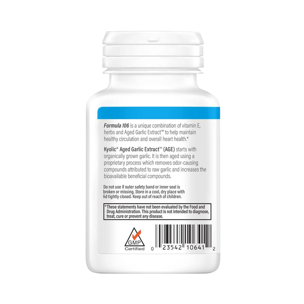 Kyolic, Aged Garlic Extract, Circulation Health,  Formula 106, 100 Capsules