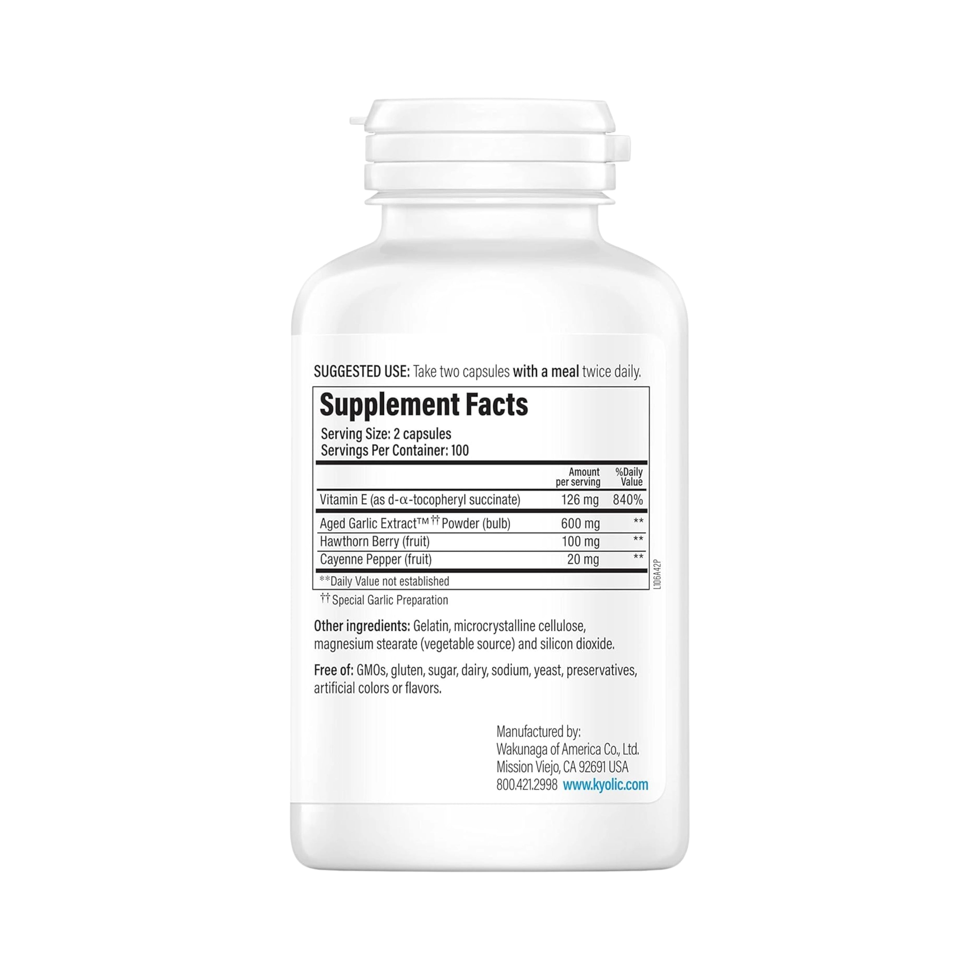 Kyolic, Aged Garlic Extract, Circulation Health, Formula 106, 200 Capsules