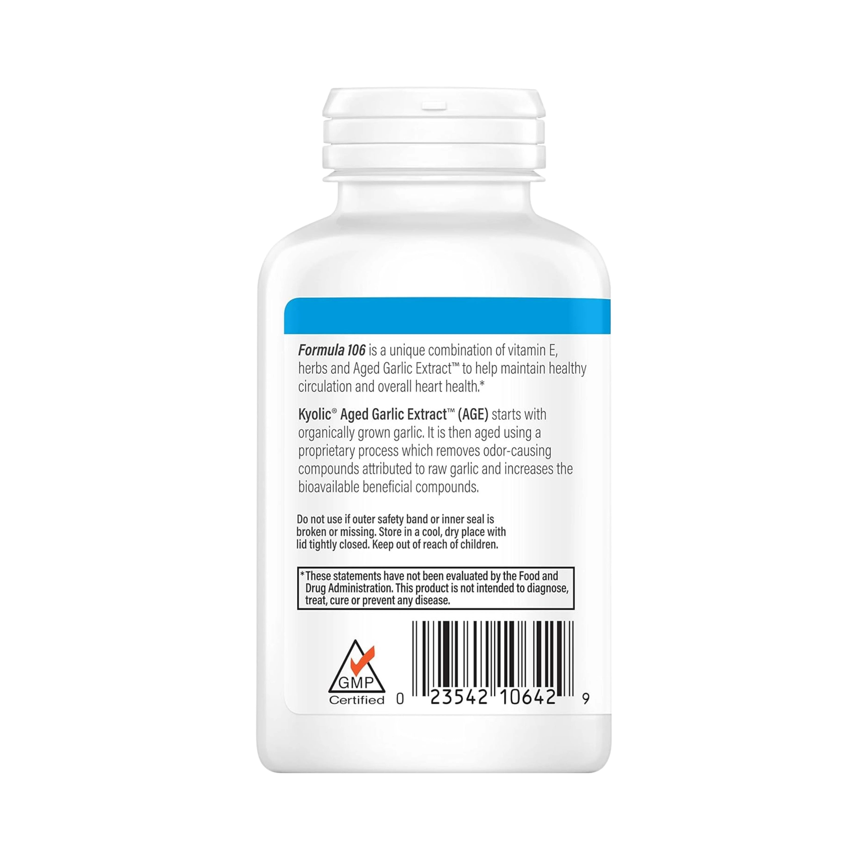 Kyolic, Aged Garlic Extract, Circulation Health, Formula 106, 200 Capsules
