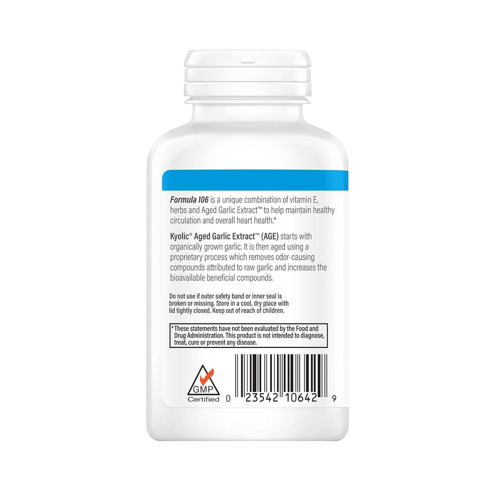 Kyolic, Aged Garlic Extract, Circulation Health, Formula 106, 200 Capsules