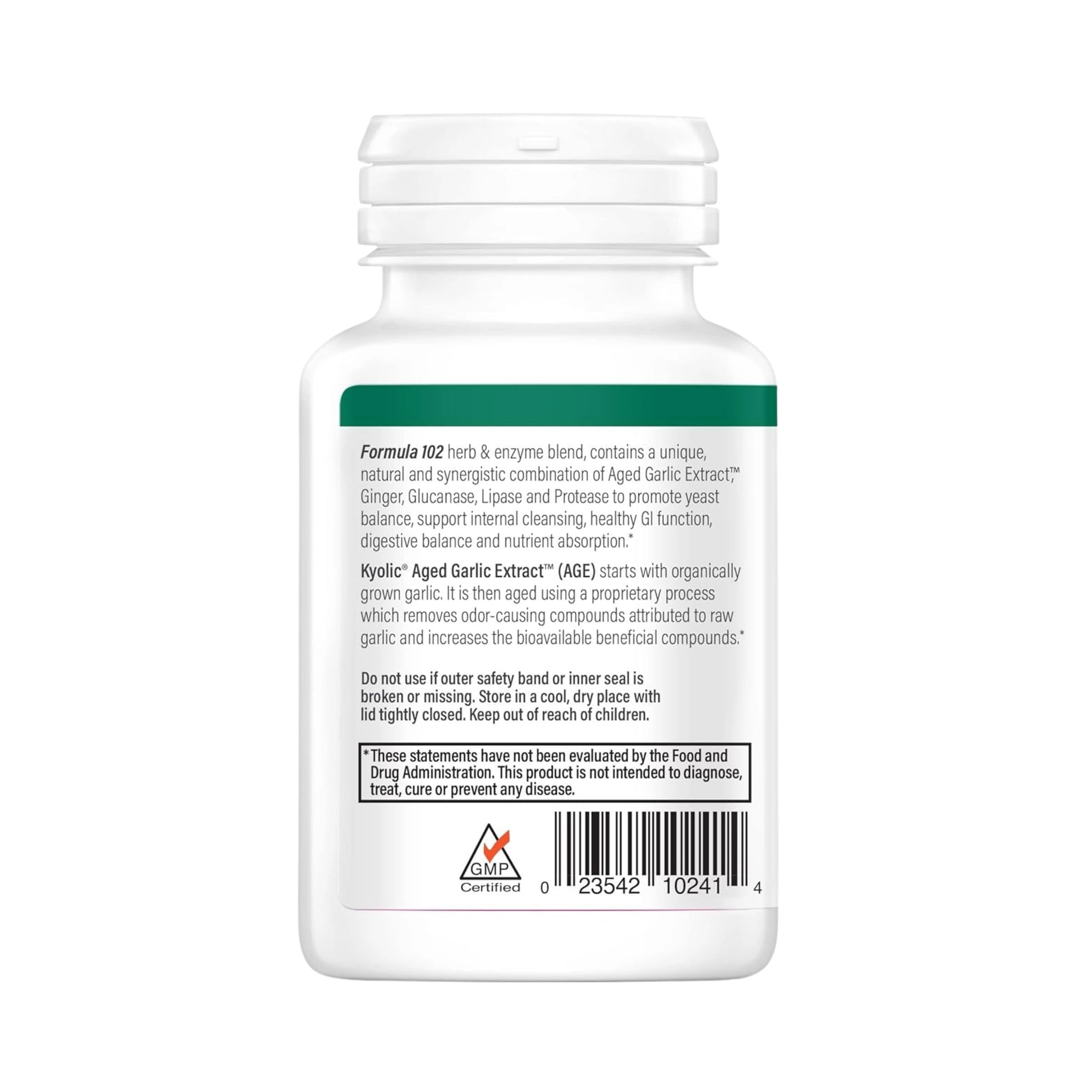 Kyolic, Aged Garlic Extract, Cleanse & Digestion, Formula 102, 100 Veggie Capsules