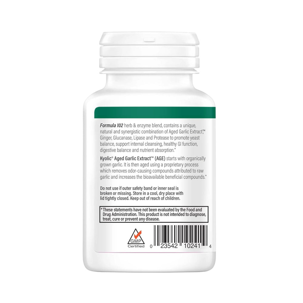 Kyolic, Aged Garlic Extract, Cleanse & Digestion, Formula 102, 100 Veggie Capsules