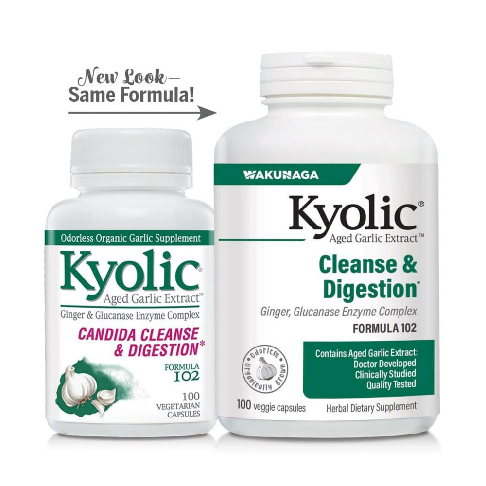 Kyolic, Aged Garlic Extract, Cleanse & Digestion, Formula 102, 100 Veggie Capsules