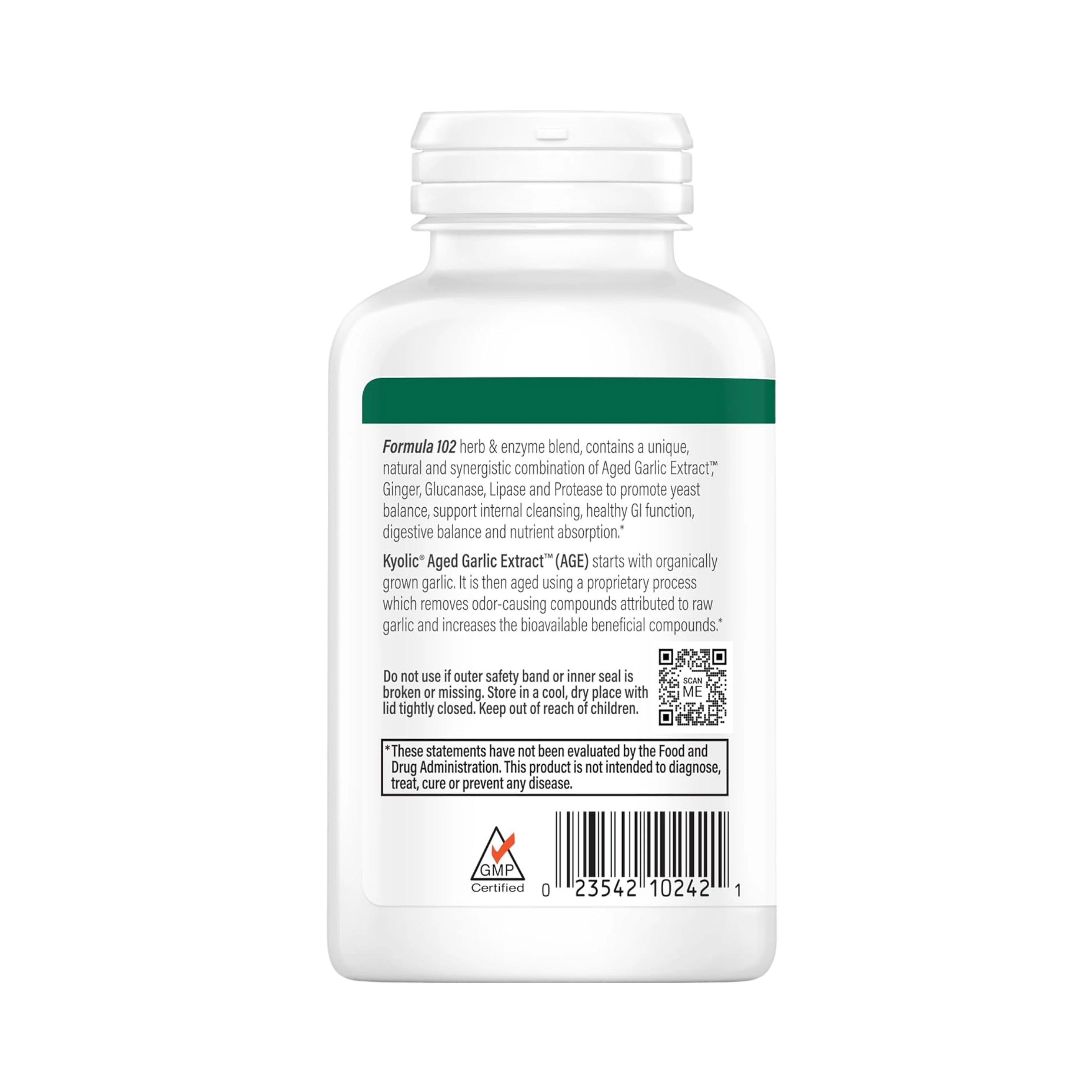 Kyolic, Aged Garlic Extract, Cleanse & Digestion, Formula 102, 200 Veggie Capsules