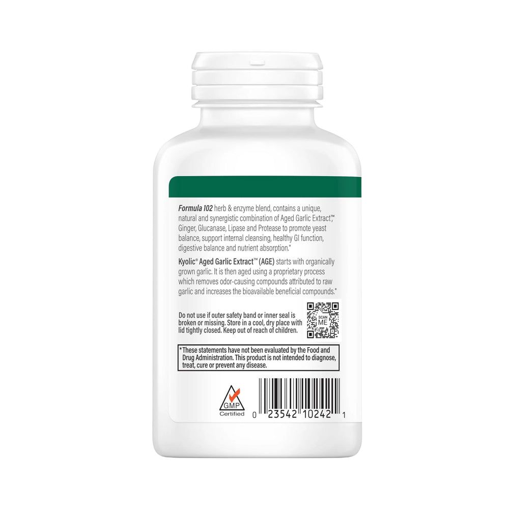 Kyolic, Aged Garlic Extract, Cleanse & Digestion, Formula 102, 200 Veggie Capsules