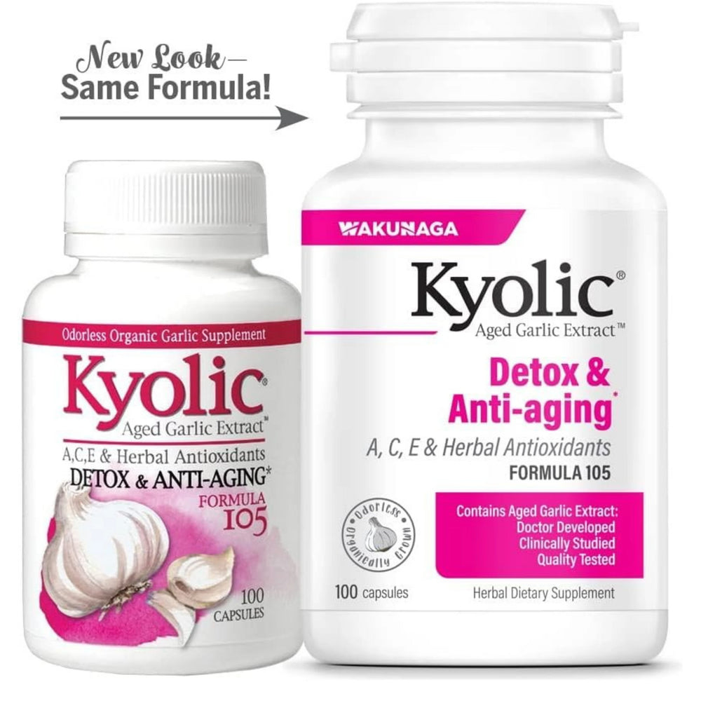 Kyolic, Aged Garlic Extract, Detox and Anti-Aging, Formula 105, 100 Capsules