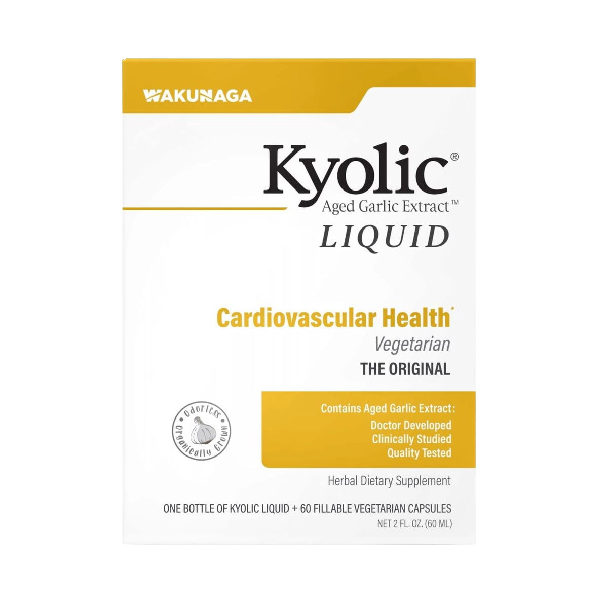 Kyolic, Aged Garlic Extract Liquid, Cardiovascular Health, With 60 Capsules , 2 fl oz, 60 ml,
