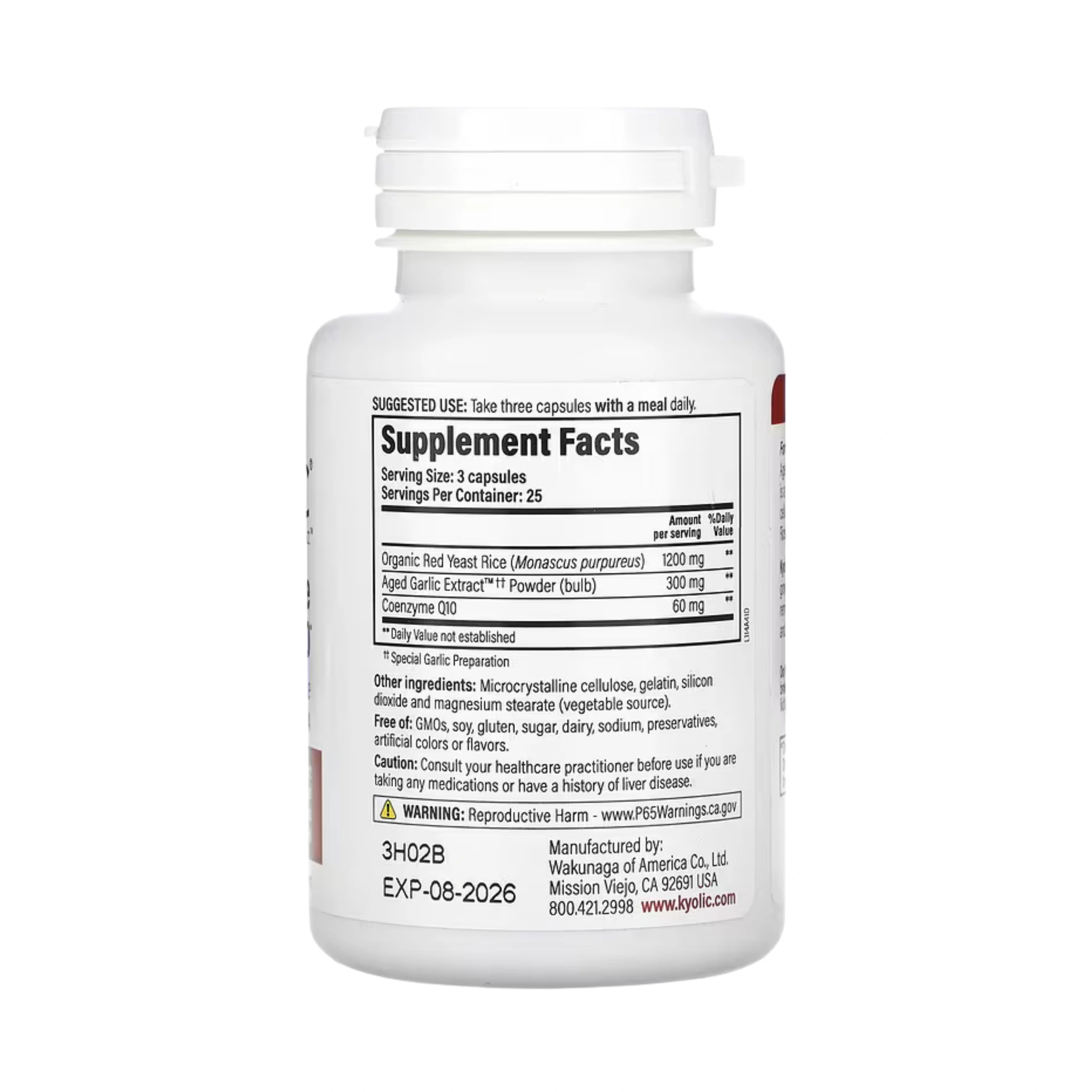 Kyolic, Aged Garlic Extract, Red Yeast Rice Plus CoQ10, Formula 114, 75 Capsules