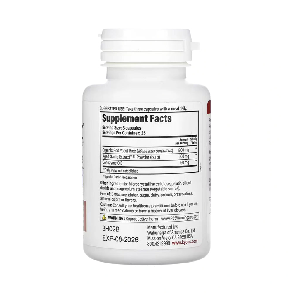 Kyolic, Aged Garlic Extract, Red Yeast Rice Plus CoQ10, Formula 114, 75 Capsules
