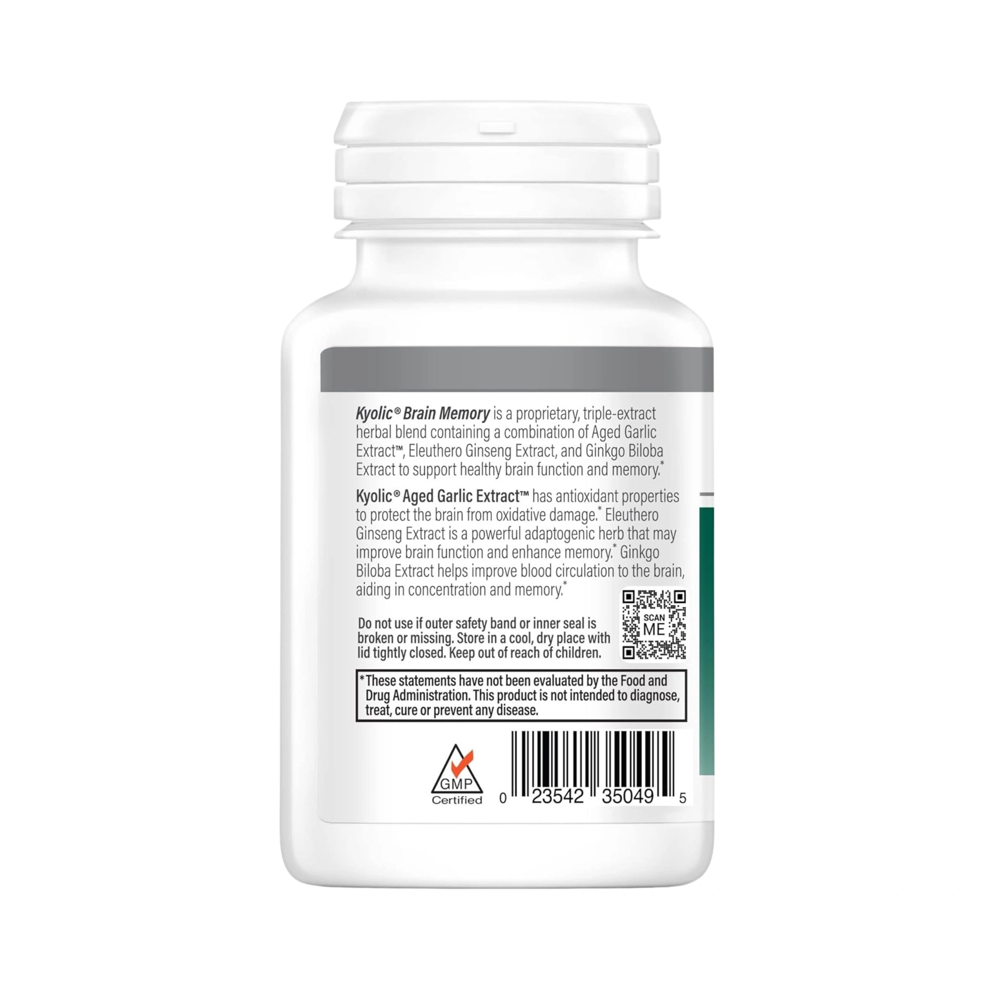 Kyolic, Brain Memory Concentration, Learning, Recall, 90 Capsules