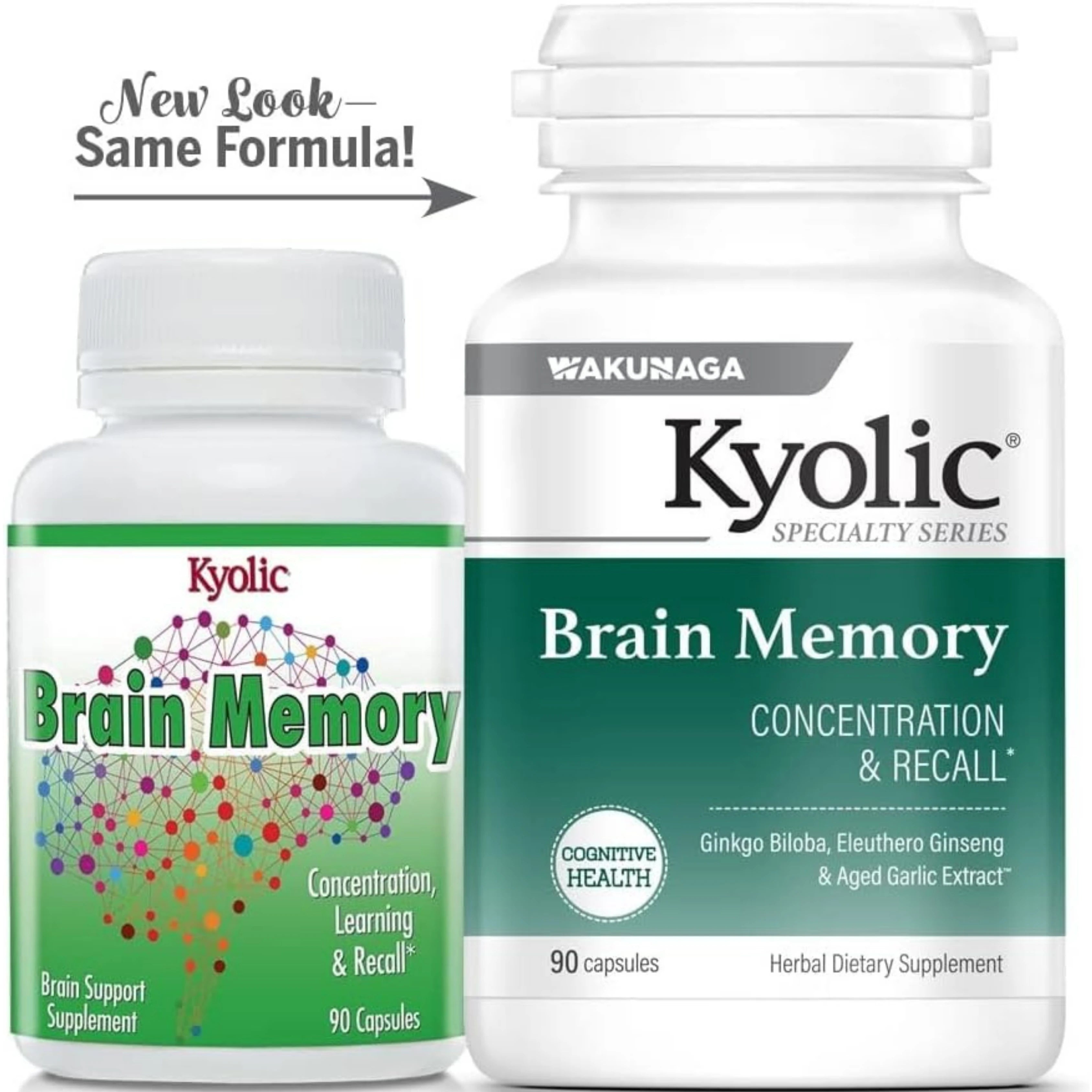 Kyolic, Brain Memory Concentration, Learning, Recall, 90 Capsules