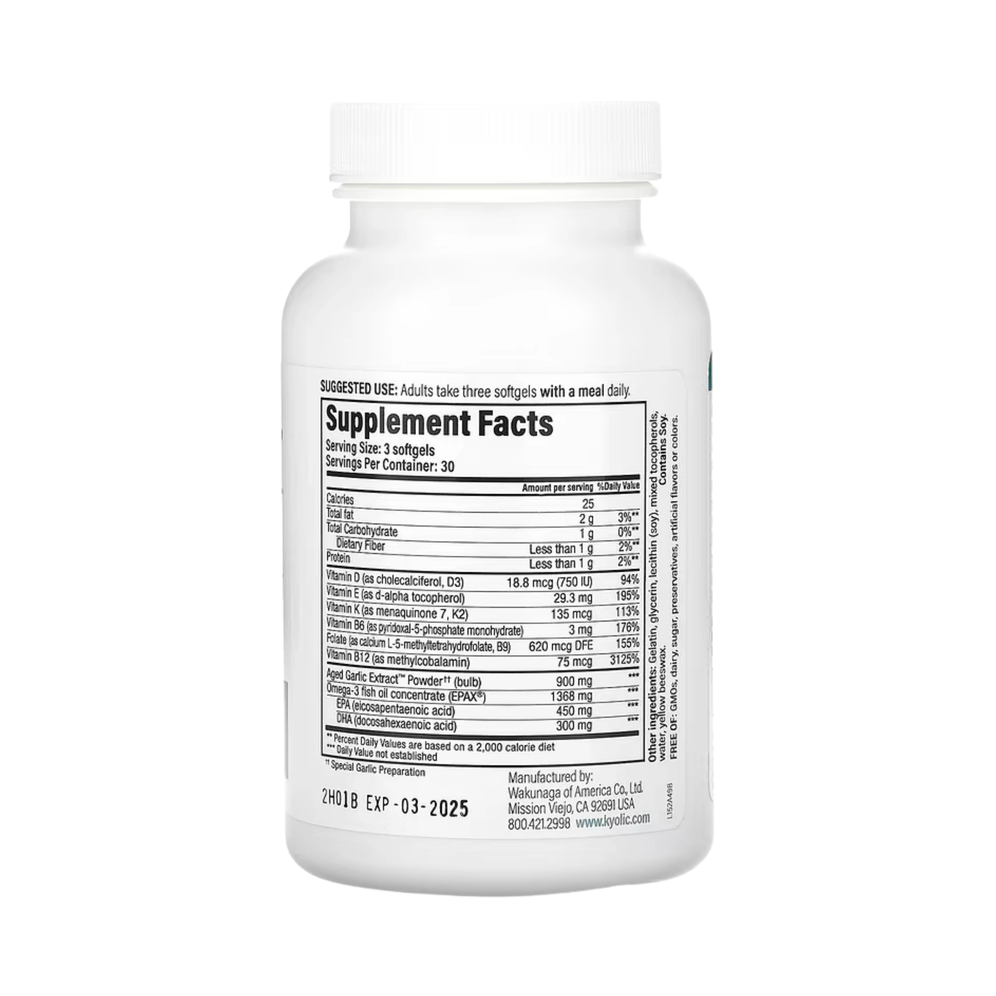 Kyolic, Heart, Bone & Immune Health, 90 Softgels