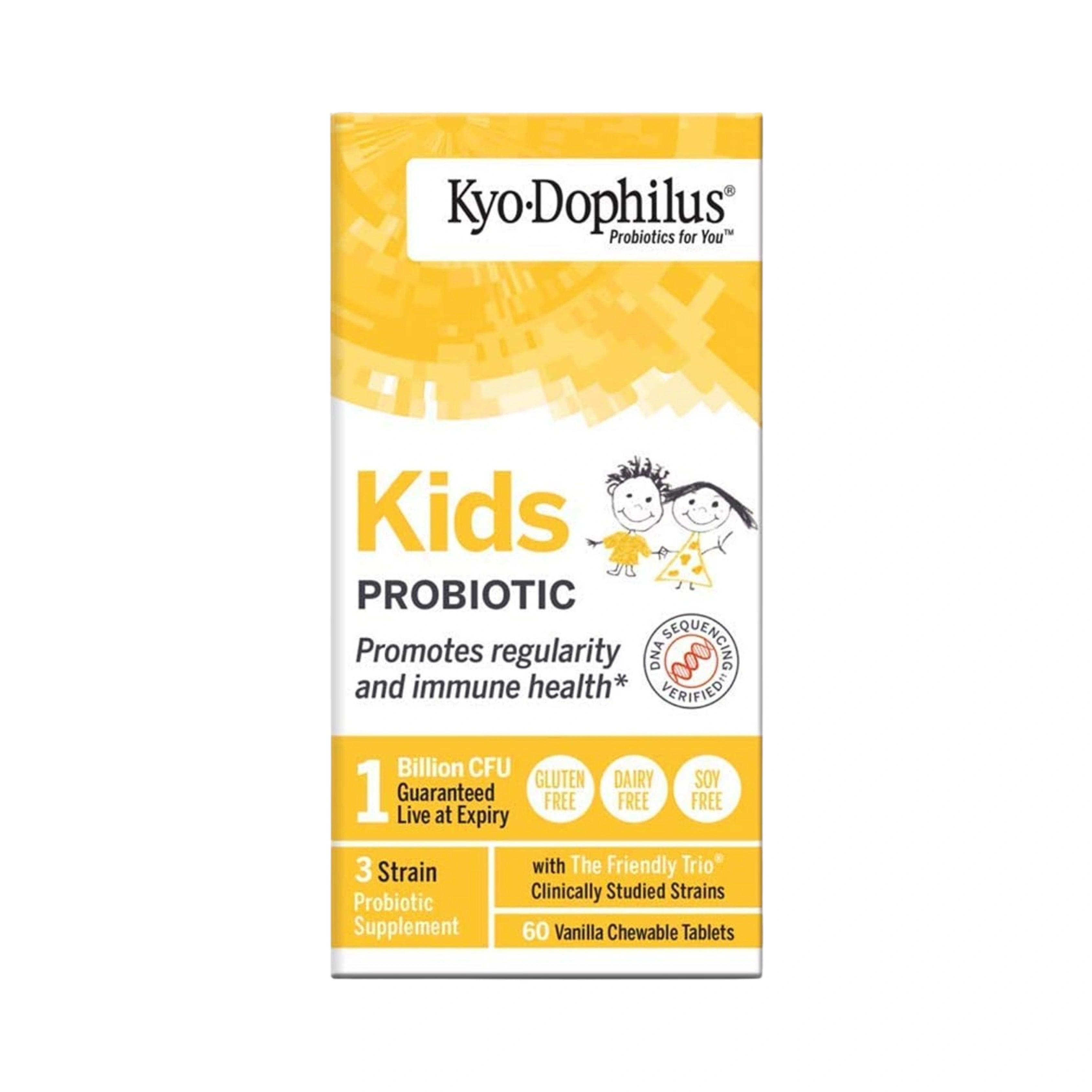 Kyolic, Kids Probiotic, Vanilla, 1 Billion CFU, 60 Chewable Tablets
