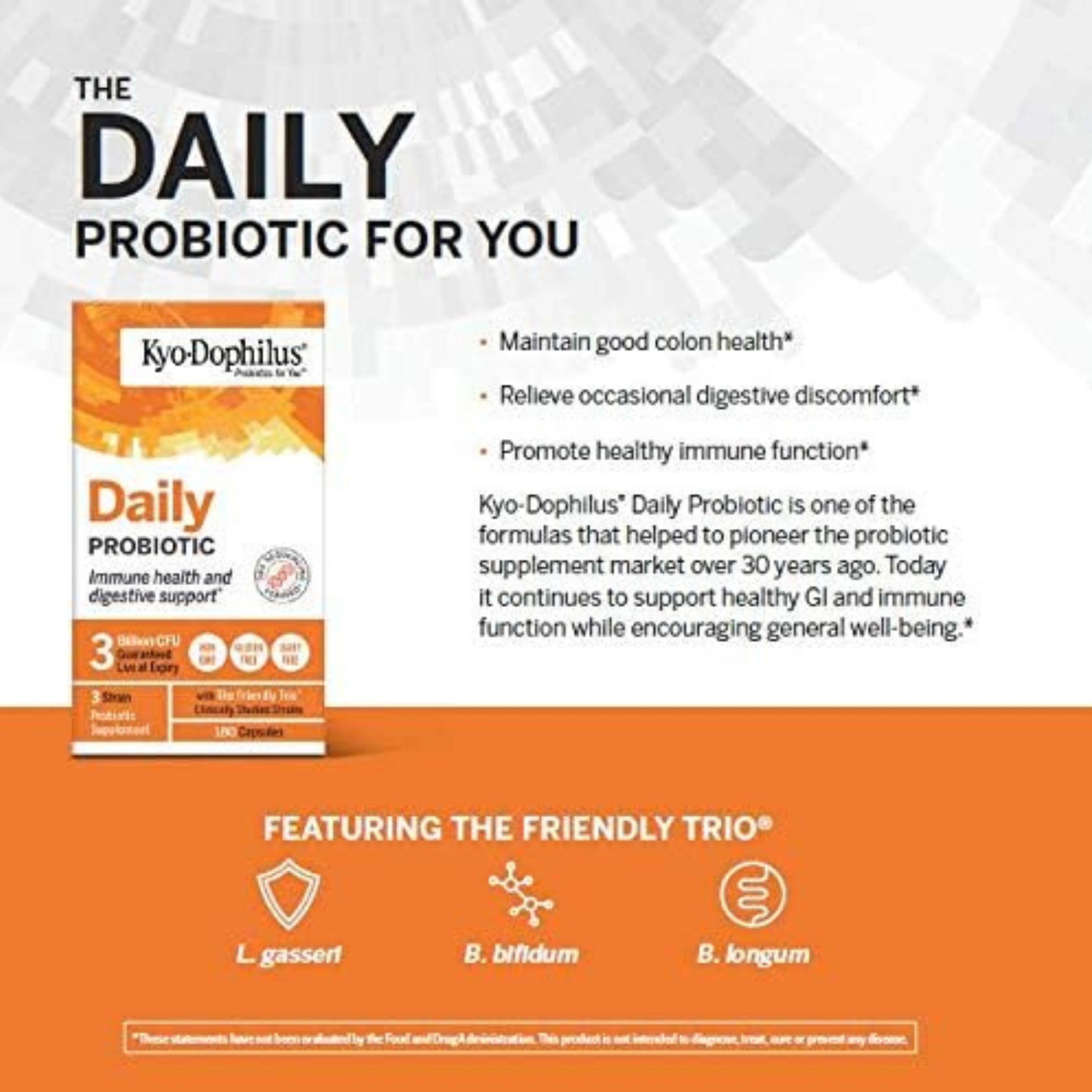 Kyolic, Kyo-Dophilus, Daily Probiotic, 180 Capsules