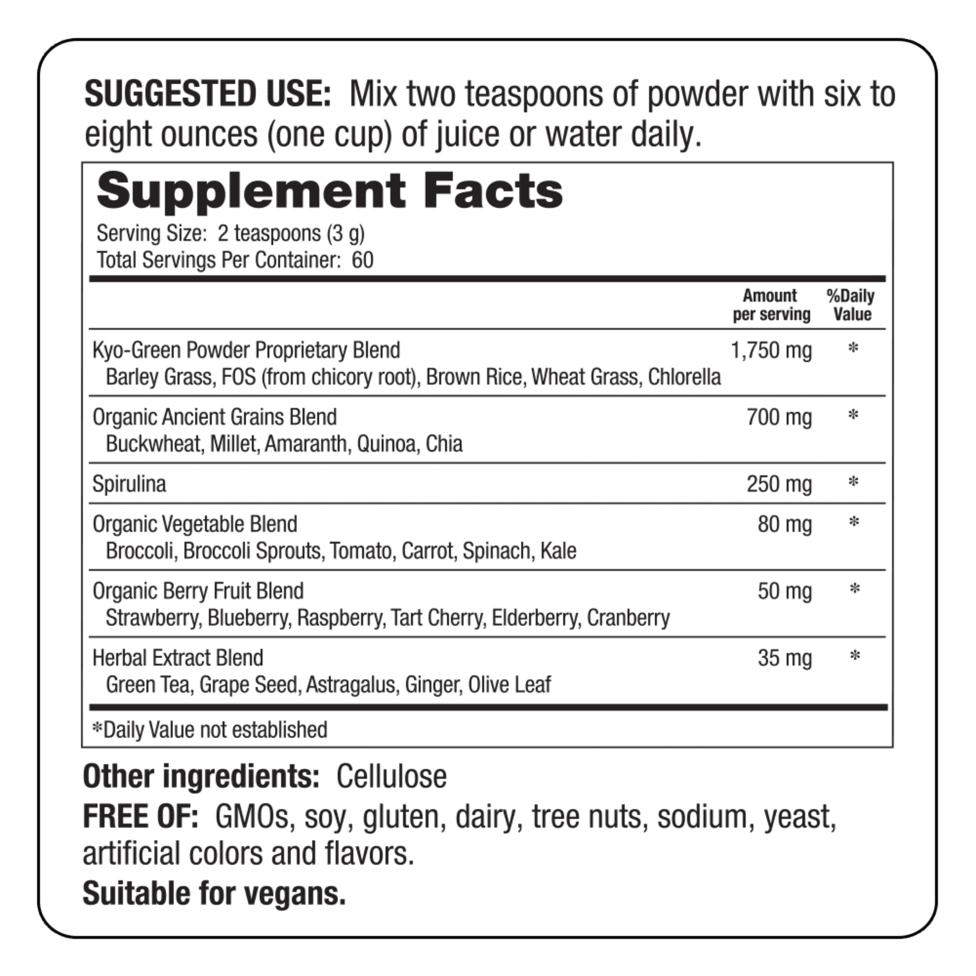 kyolic, Kyo-Green, Harvest Blend Immune Defense, Powdered Drink Mix, 6.3 Oz, 180 g