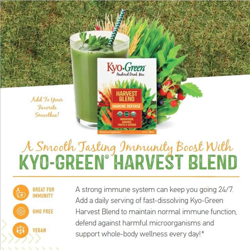 kyolic, Kyo-Green, Harvest Blend Immune Defense, Powdered Drink Mix, 6.3 Oz, 180 g