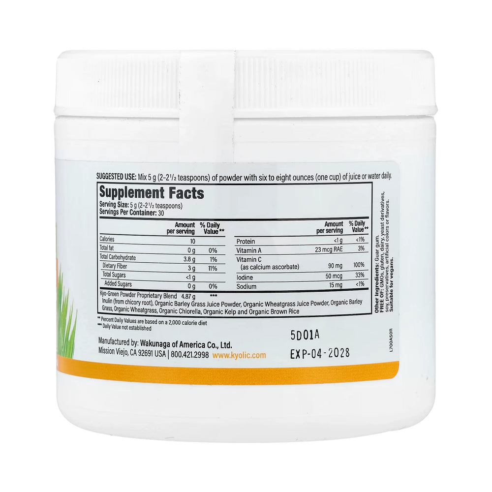 Kyolic, Kyo-Green, Powdered Drink Mix, Greens Blend, 5.3 oz, 0.33 lb