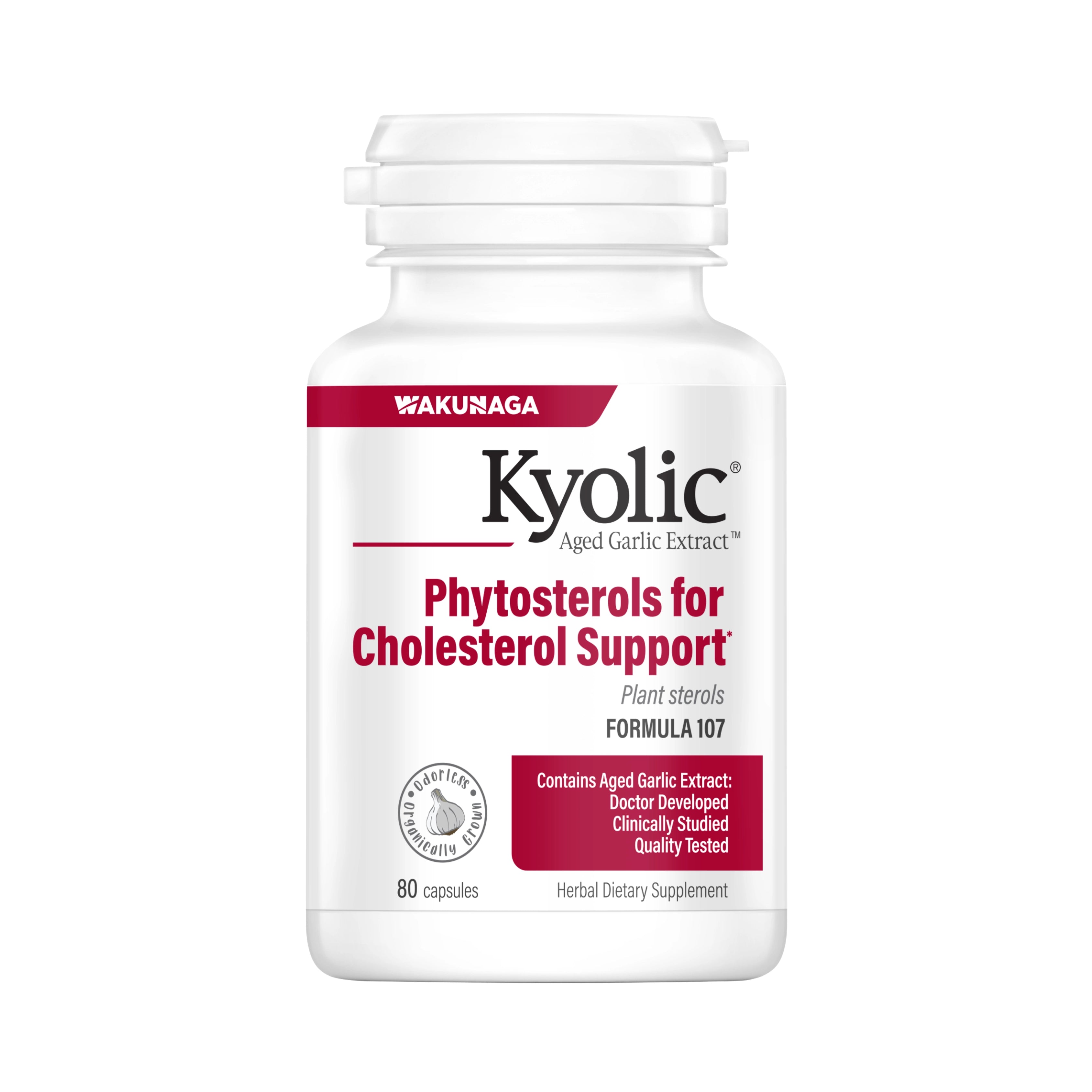 Kyolic, Phytosterols for Cholesterol Support, Formula 107, 80 Capsules