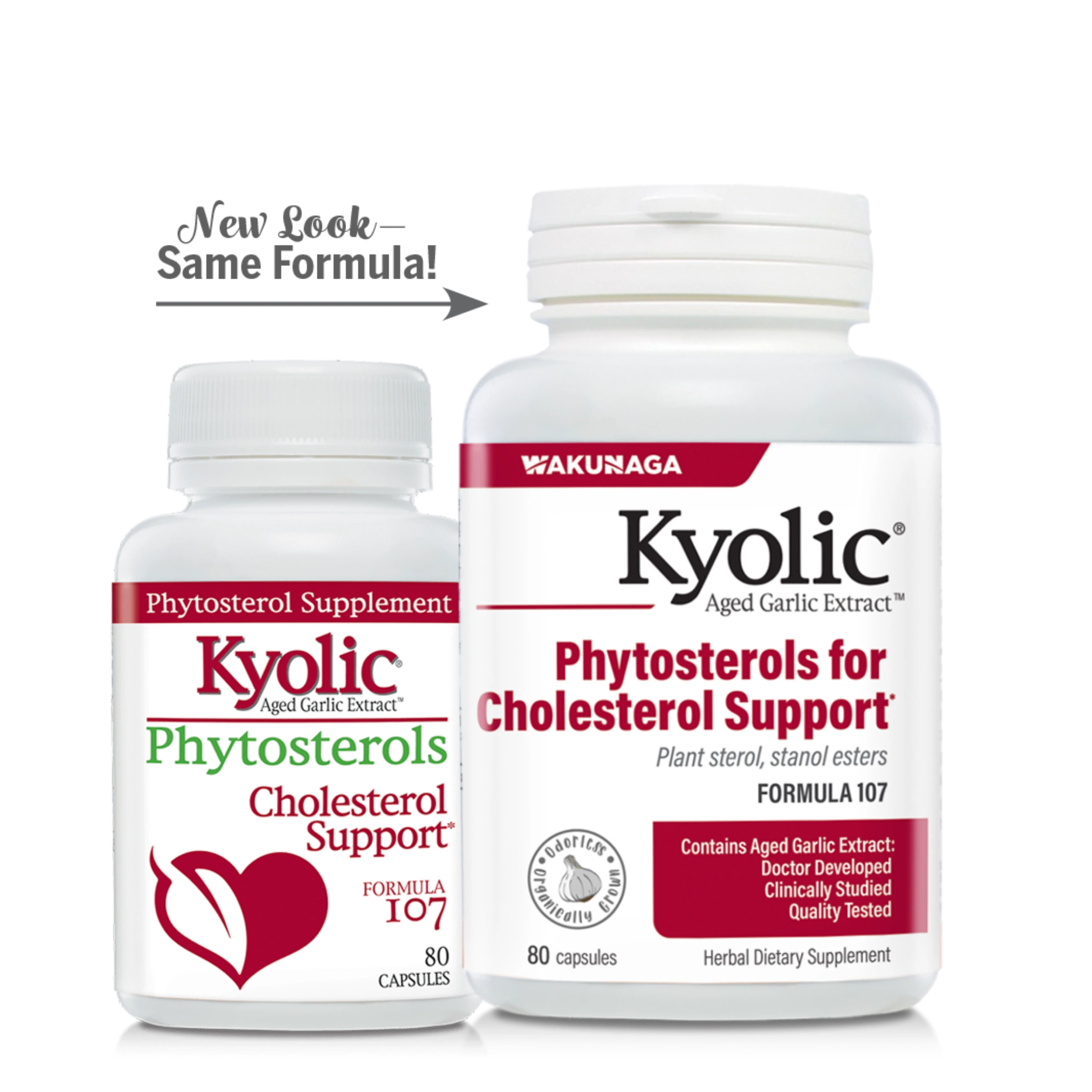 Kyolic, Phytosterols for Cholesterol Support, Formula 107, 80 Capsules