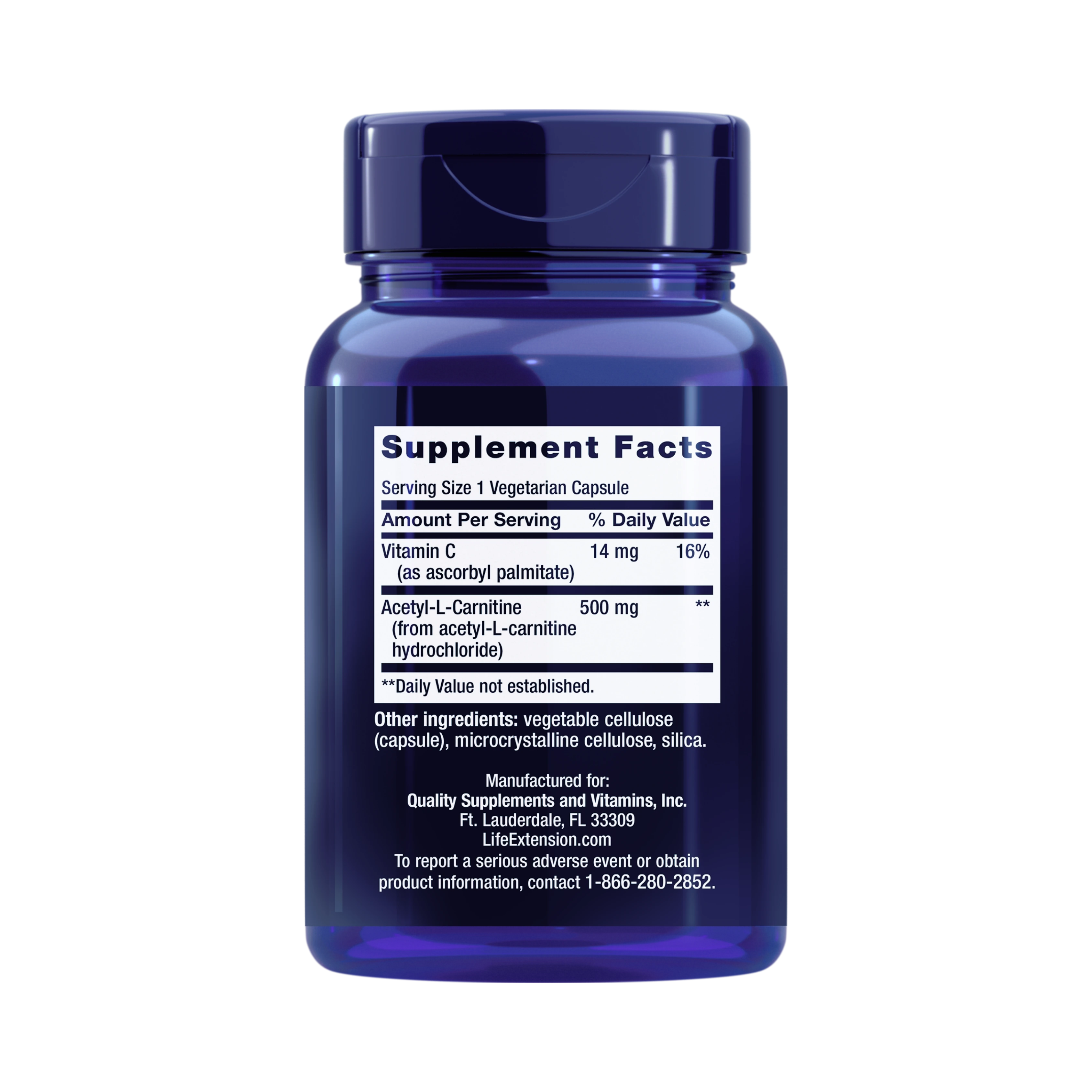 Life Extension, Acetyl-L-Carnitine, (500 mg), 100 Veg Capsules
