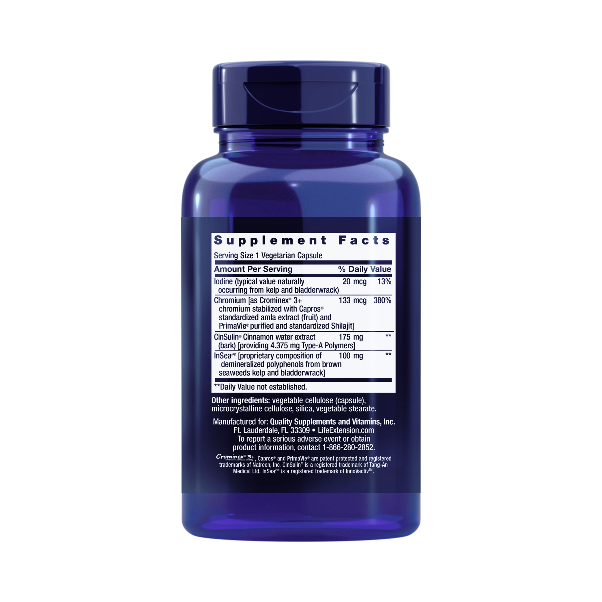Life Extension, CinSulin® with InSea2® and Crominex® 3+