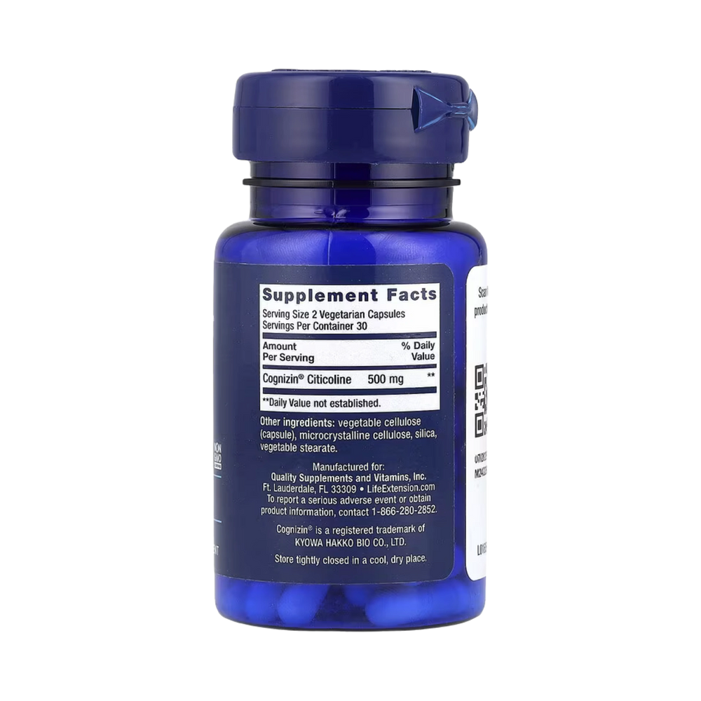 Life Extension, Citicoline (CDP-Choline), 60 Vegetarian Capsules