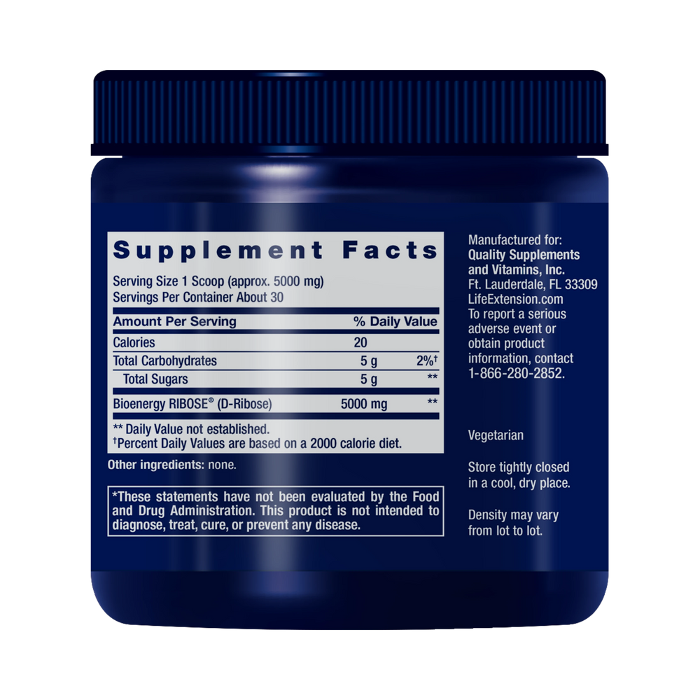 Life Extension, D-Ribose Powder