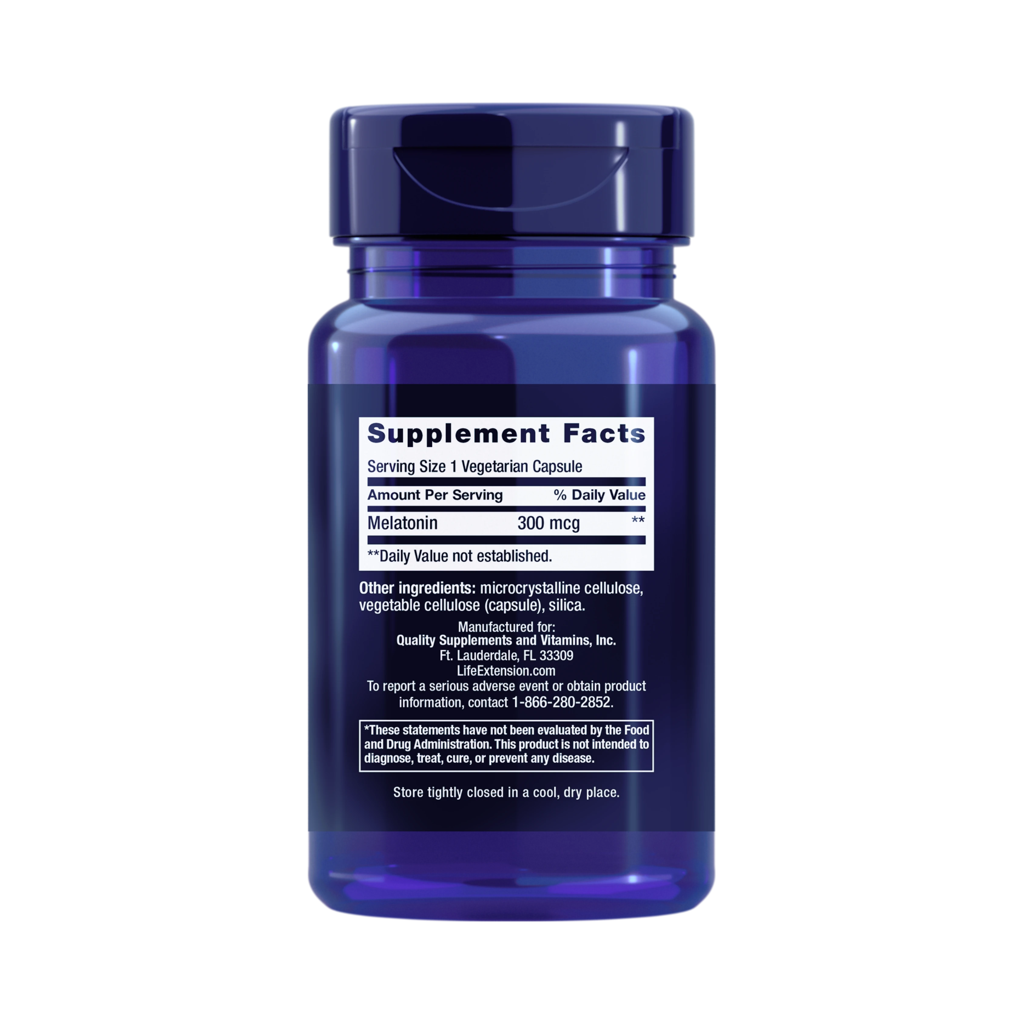 Life Extension, Melatonin, 300 mcg, 100 Vegetarian Capsules
