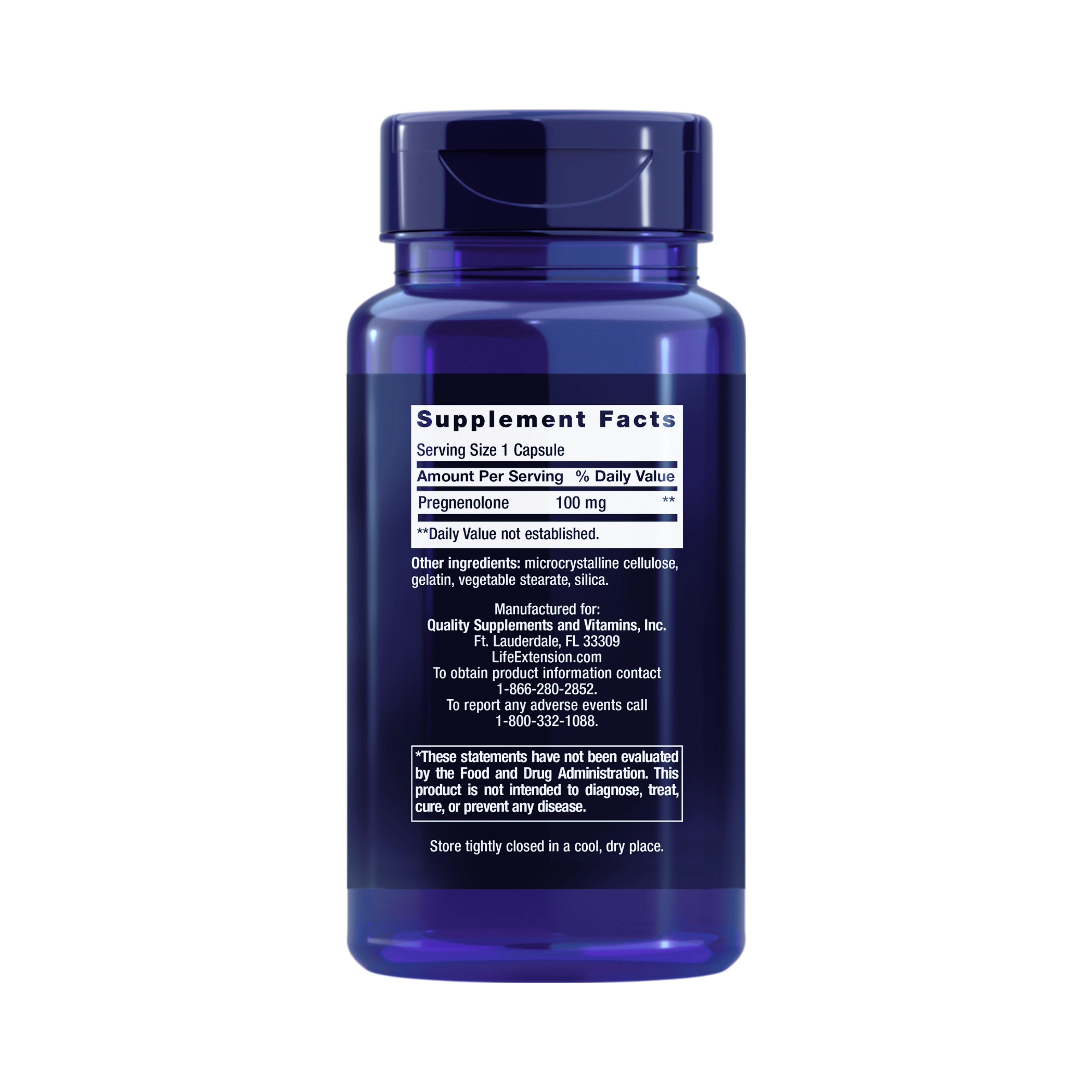 Life Extension, Pregnenolone 100 mg