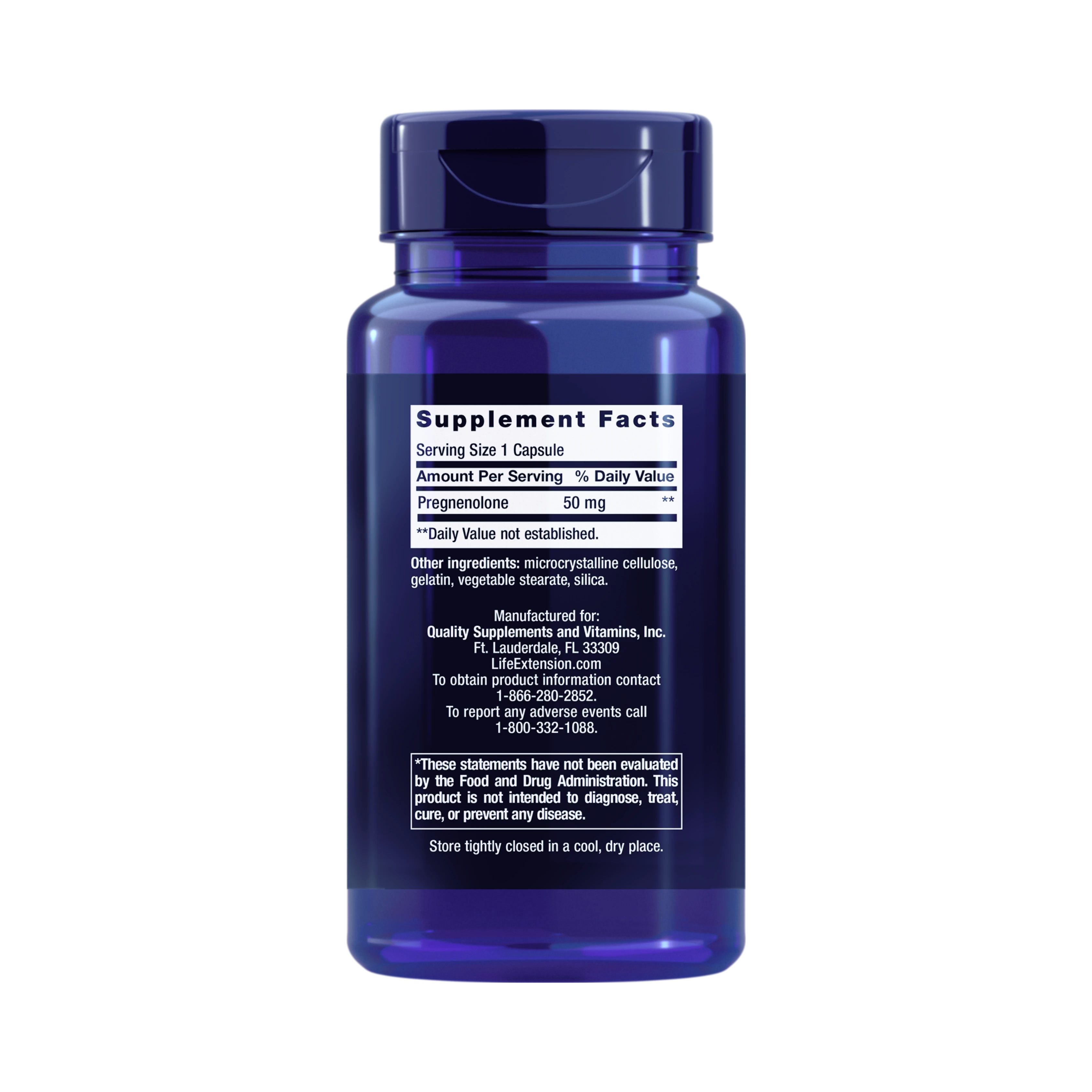 Life Extension, Pregnenolone 50 mg