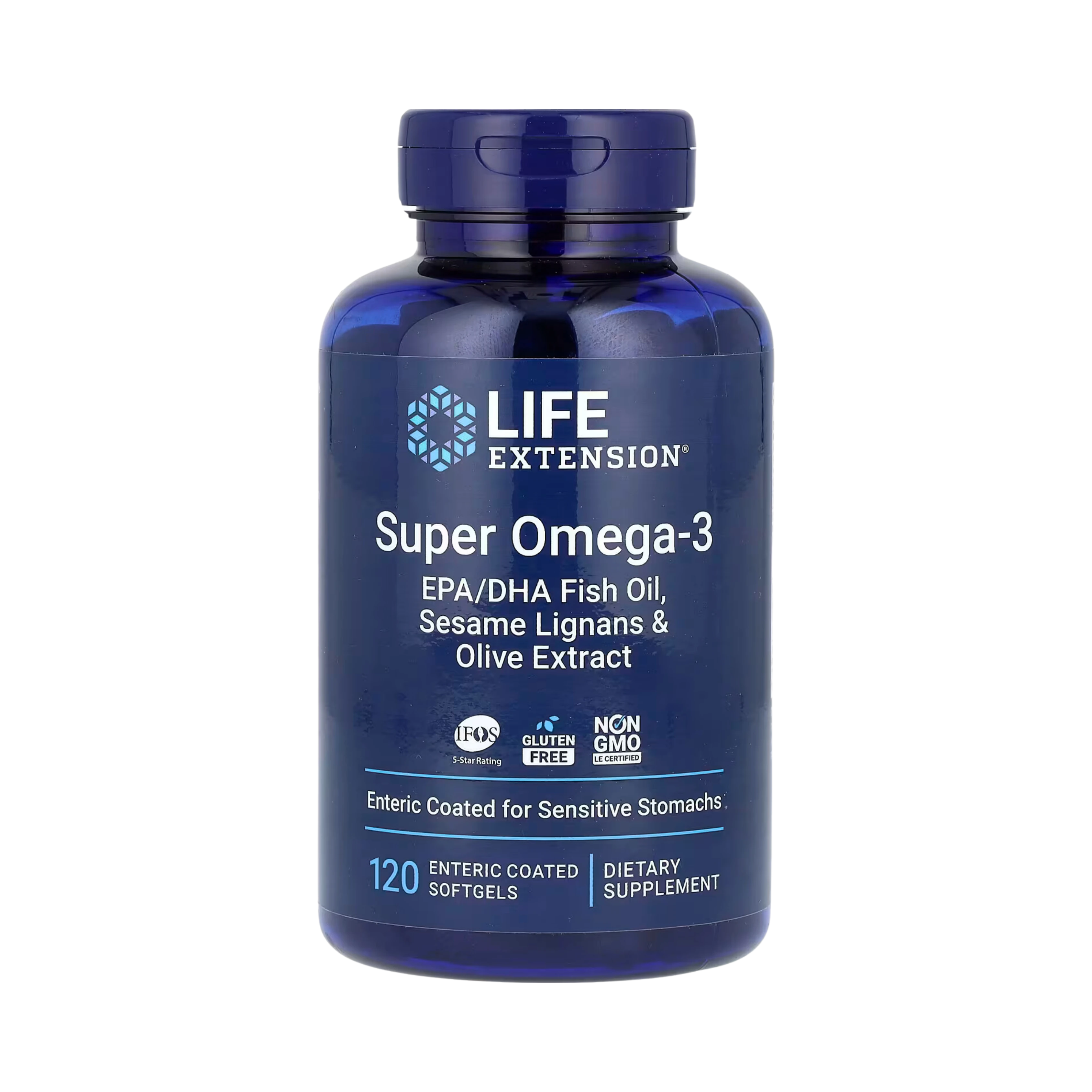 Life Extension, Super Omega-3 EPA/DHA Fish Oil, Sesame Lignans & Olive Extract, 120 Enteric Coated Softgels