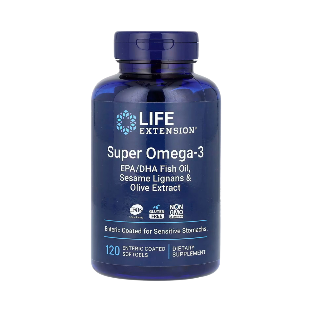 Life Extension, Super Omega-3 EPA/DHA Fish Oil, Sesame Lignans & Olive Extract, 120 Enteric Coated Softgels