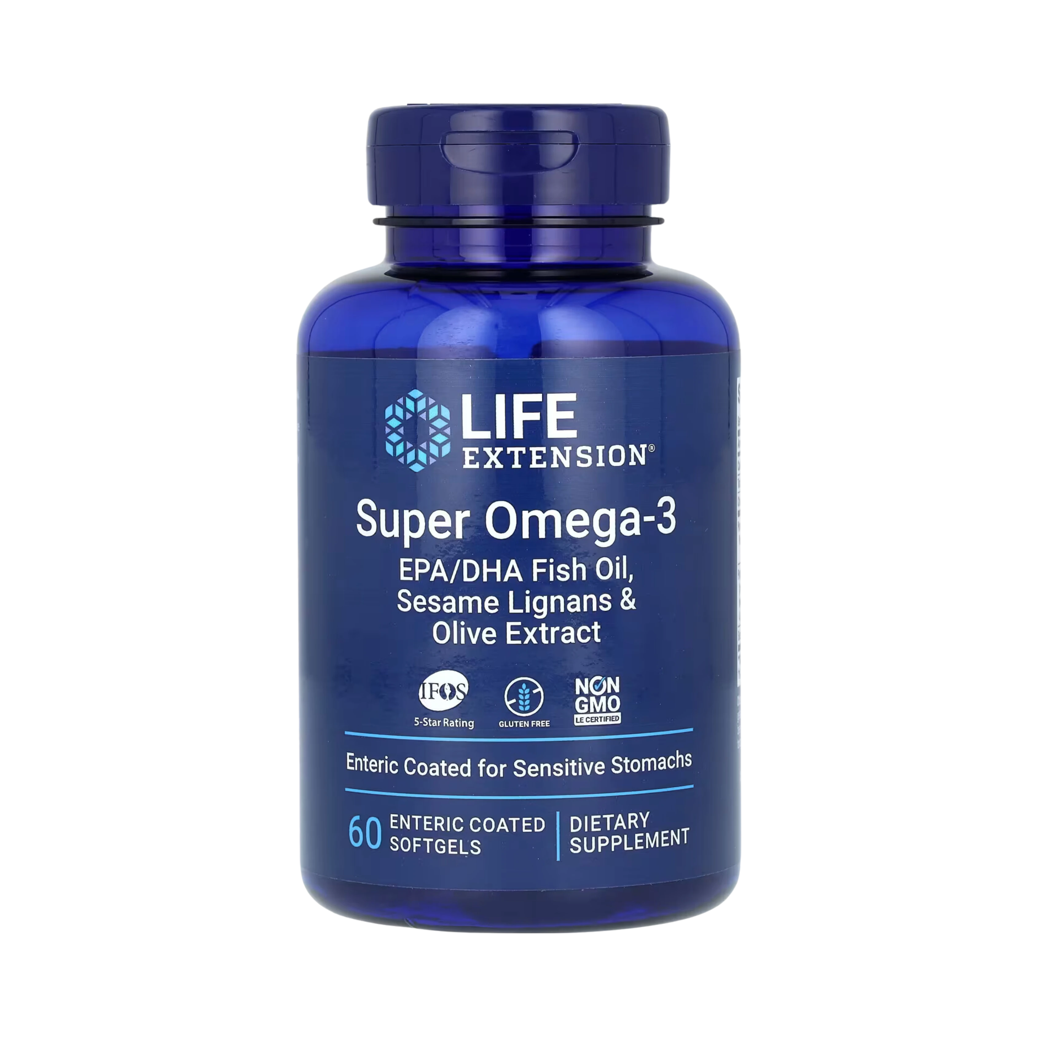 Life Extension, Super Omega-3 EPA/DHA Fish Oil, Sesame Lignans & Olive Extract, 60 Enteric Coated Softgels
