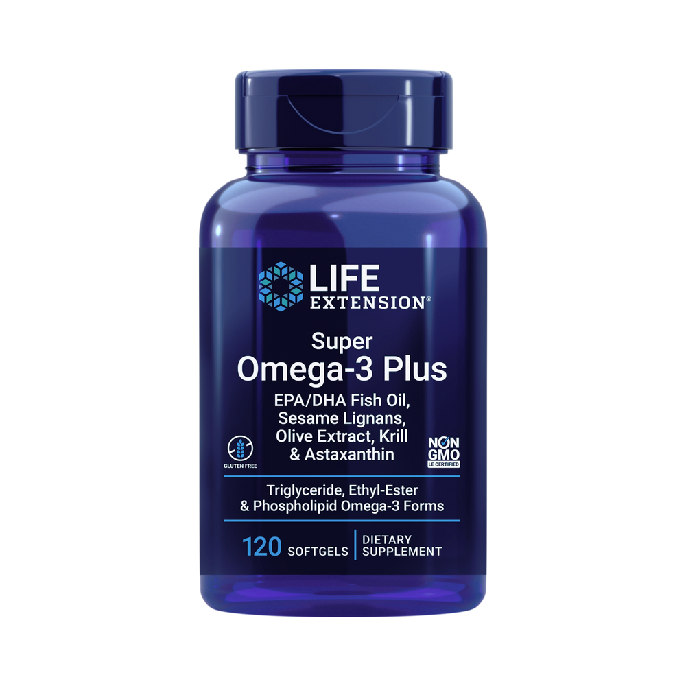 Life Extension - Super Omega-3 Plus EPA/DHA Fish Oil, Sesame Lignans, Olive Extract, Krill & Astaxanthin 120 Softgels