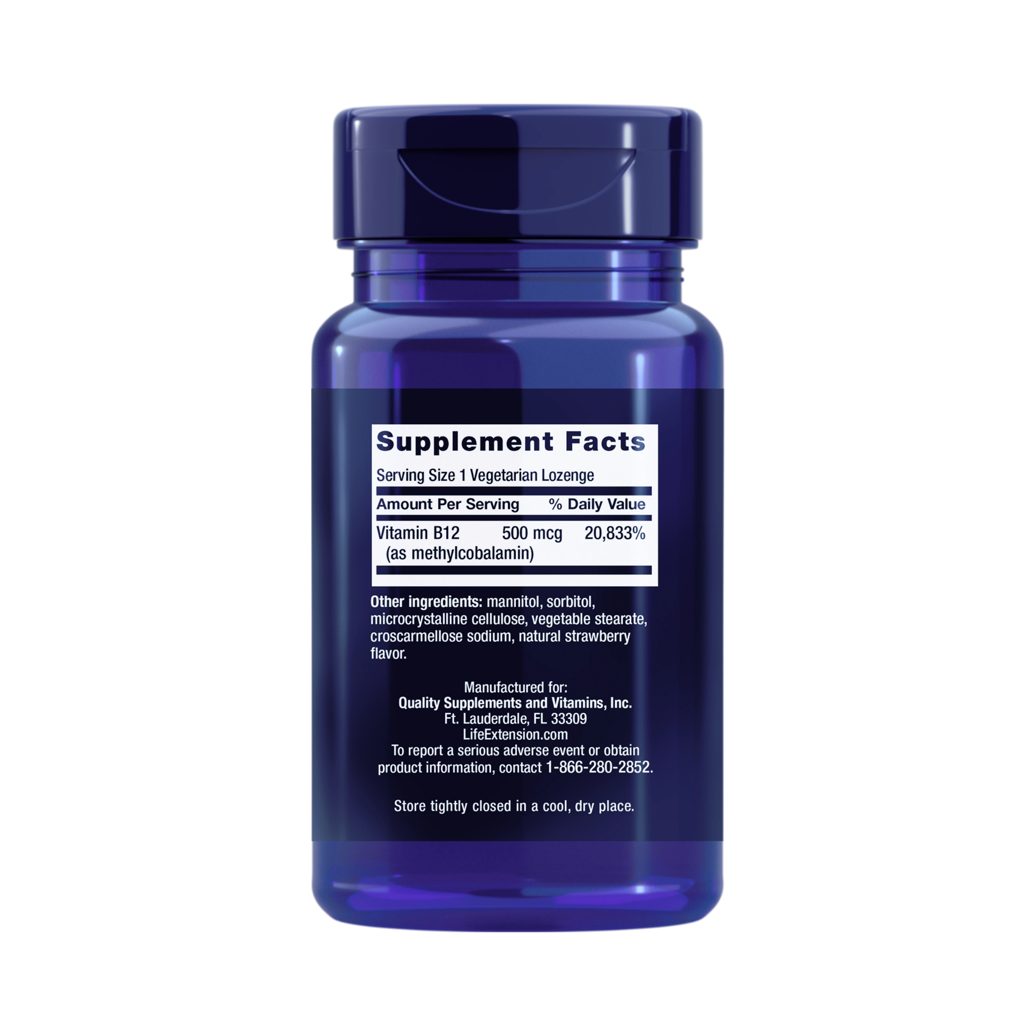Life Extension, Vitamin B12 Methylcobalamin (500 mcg)